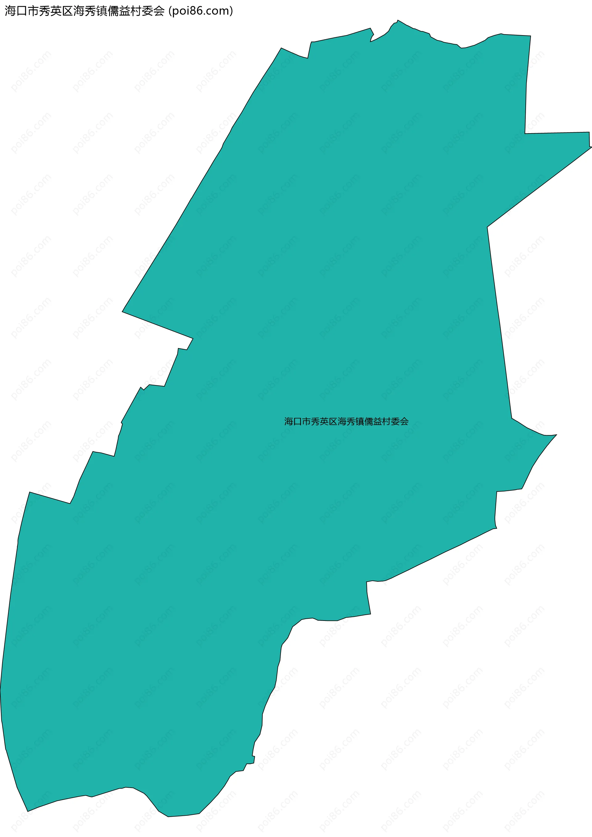 海口市秀英区海秀镇儒益村委会边界地图