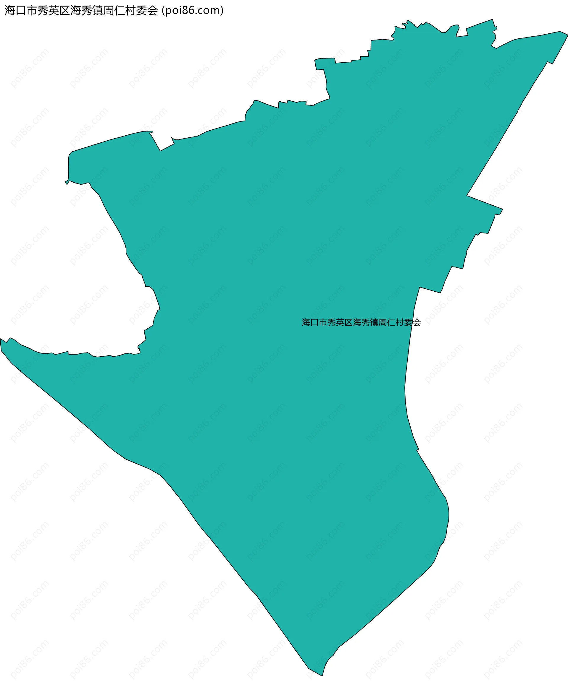 海口市秀英区海秀镇周仁村委会边界地图