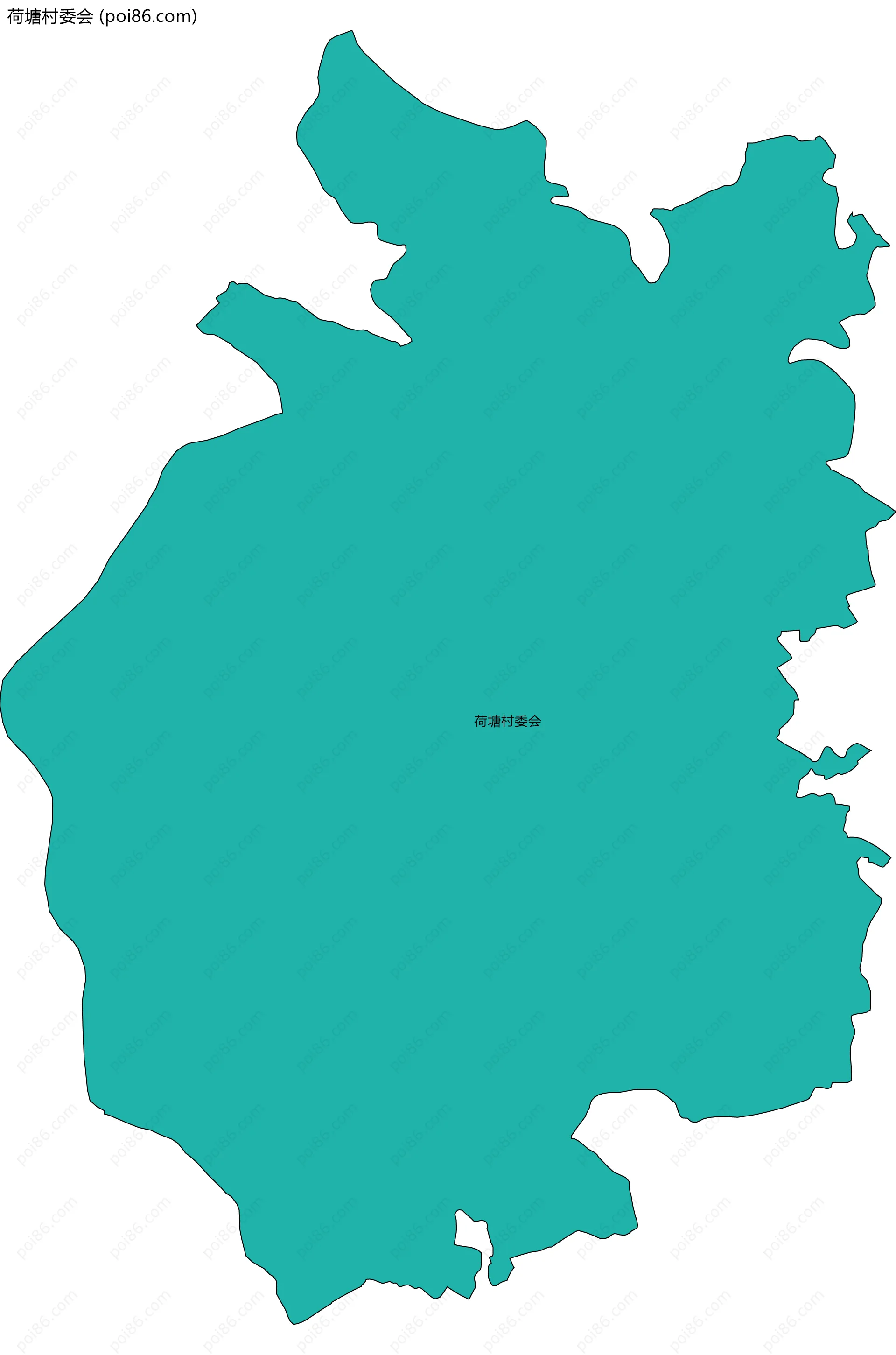 荷塘村委会边界地图