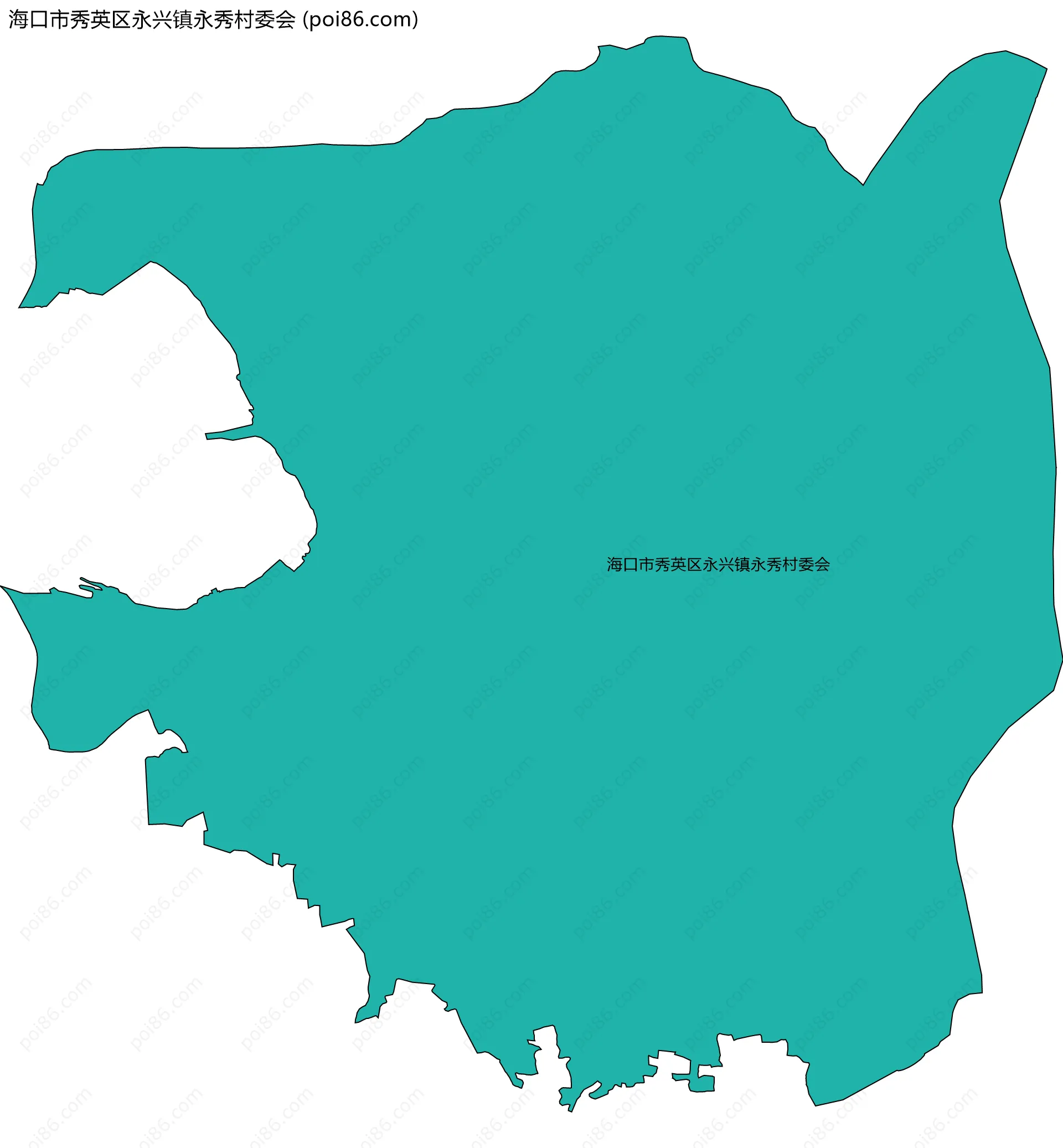 海口市秀英区永兴镇永秀村委会边界地图