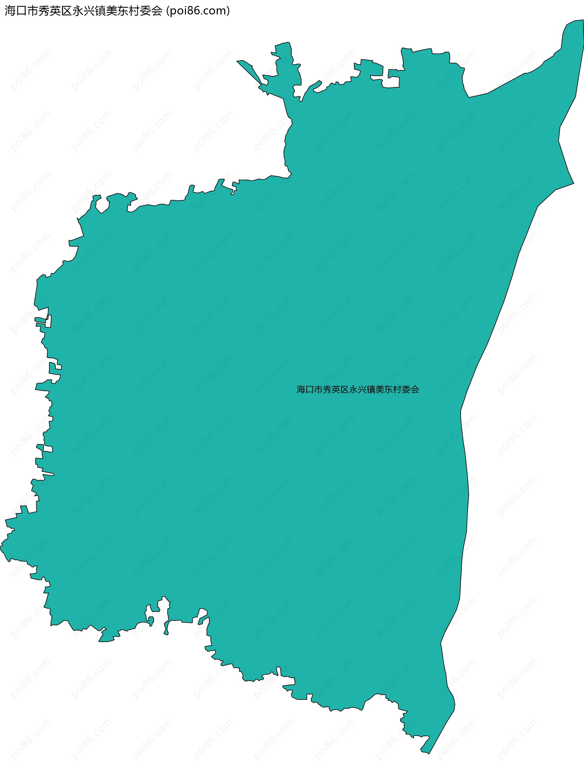 海口市秀英区永兴镇美东村委会边界地图