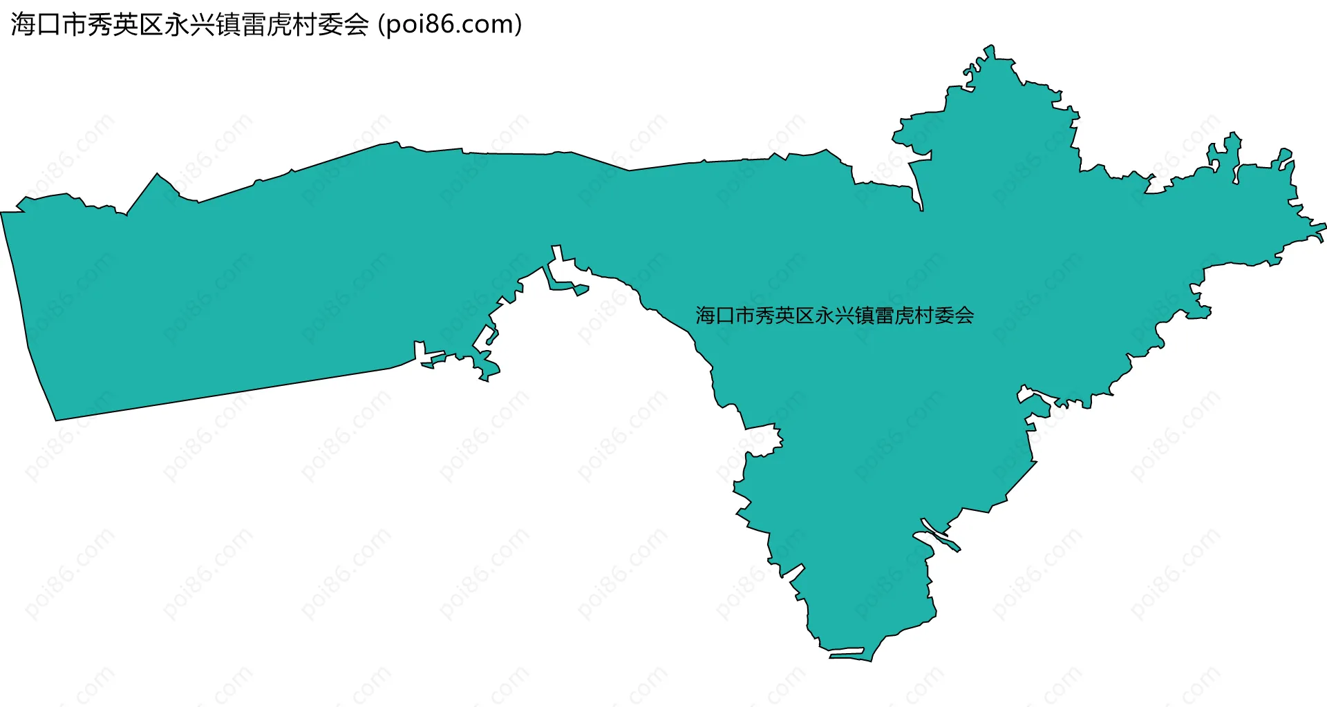 海口市秀英区永兴镇雷虎村委会边界地图