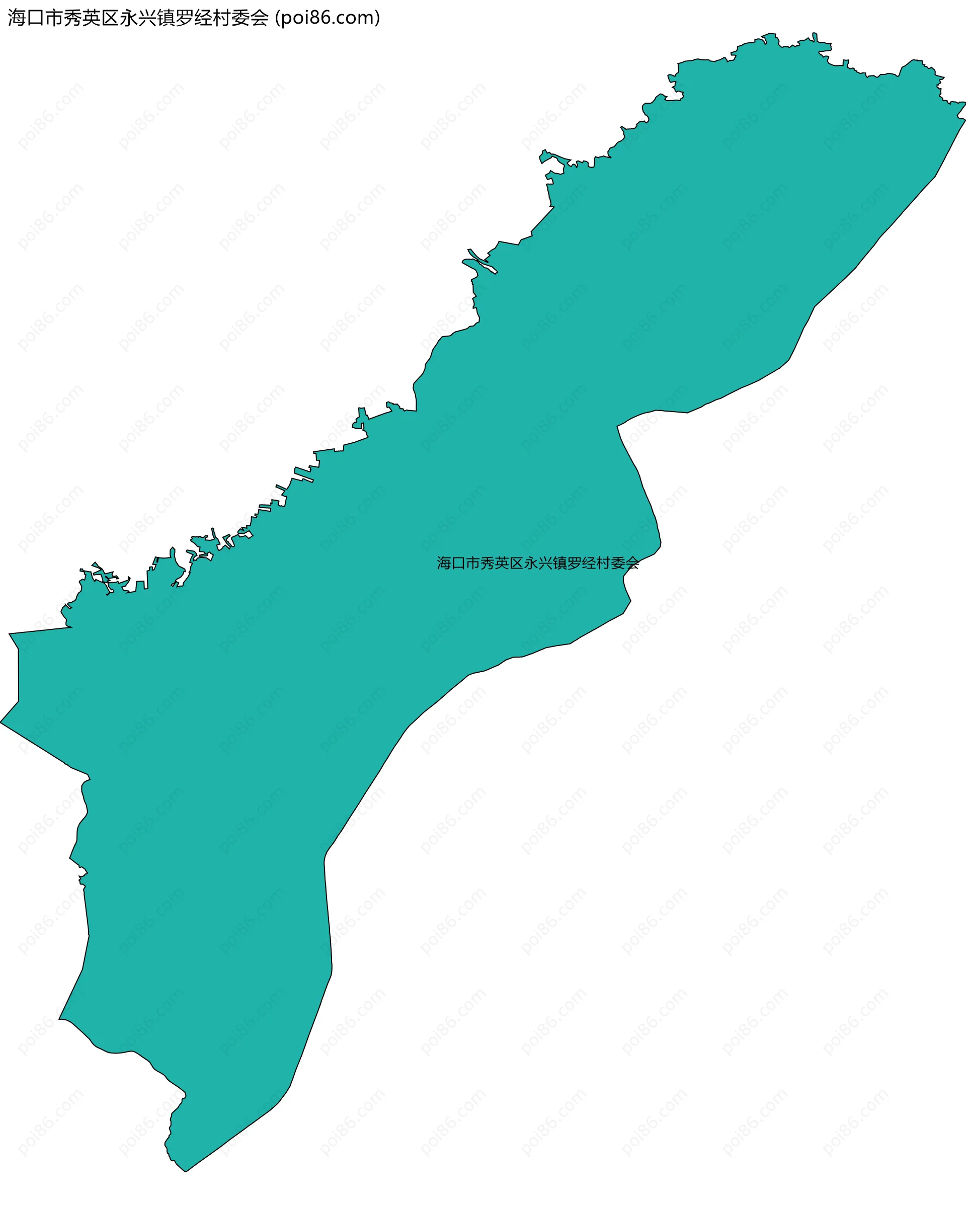 海口市秀英区永兴镇罗经村委会边界地图