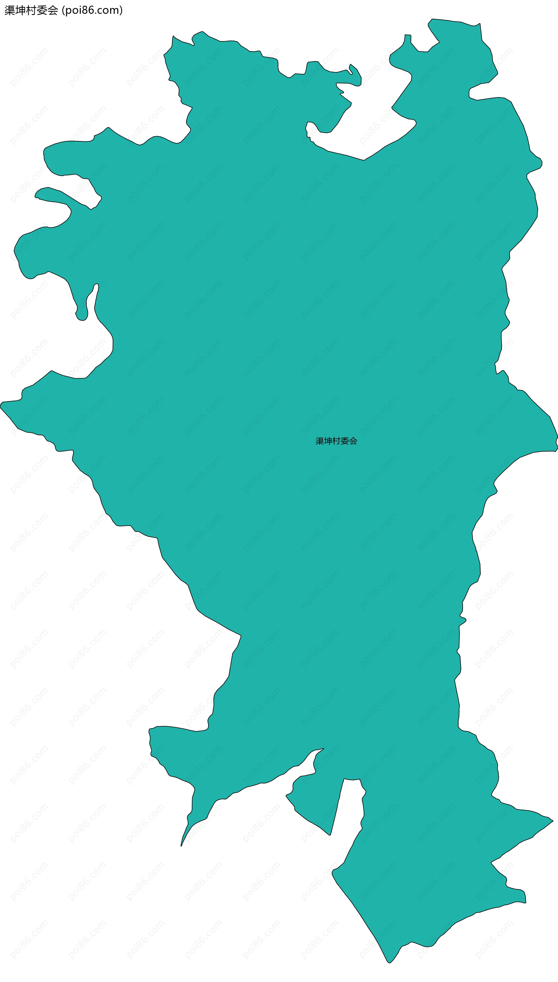 渠坤村委会边界地图