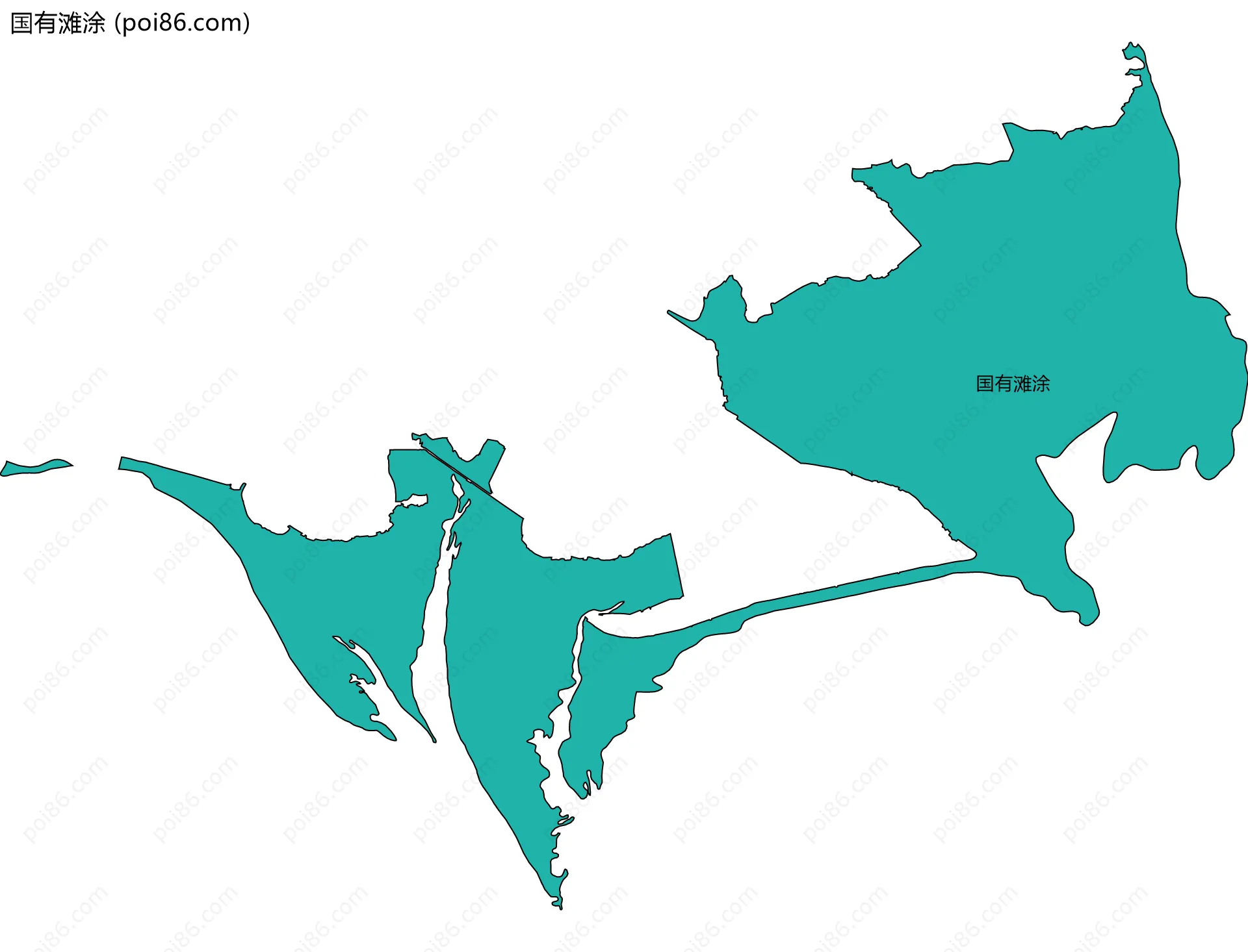 国有滩涂边界地图(五级行政区划)
