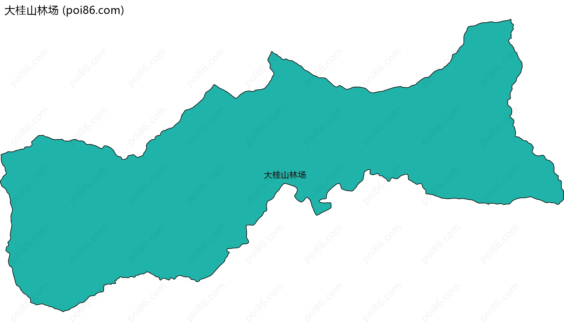 大桂山林场边界地图(五级行政区划)