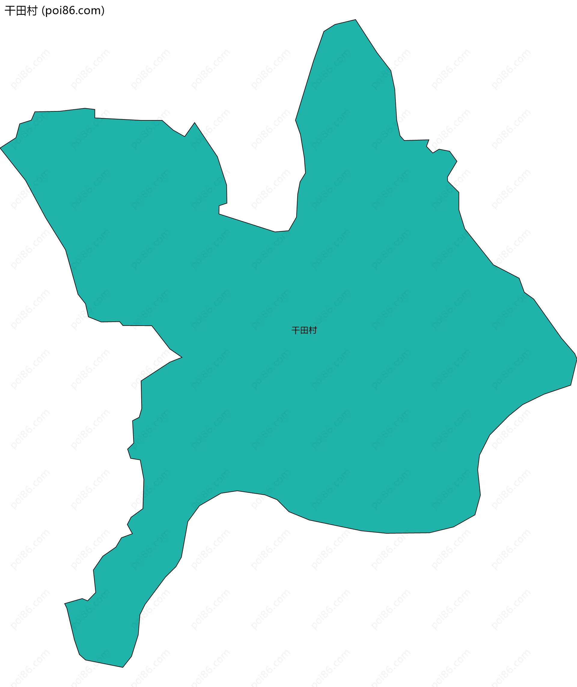 干田村边界地图