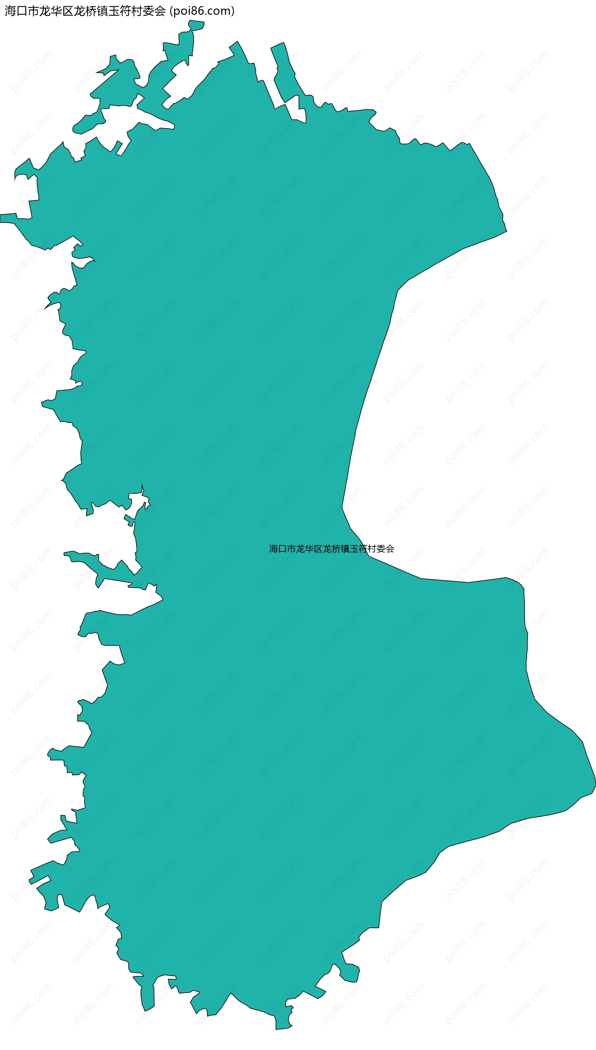海口市龙华区龙桥镇玉符村委会边界地图
