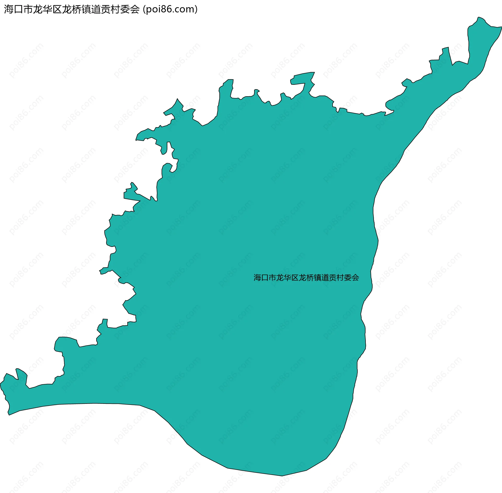 海口市龙华区龙桥镇道贡村委会边界地图