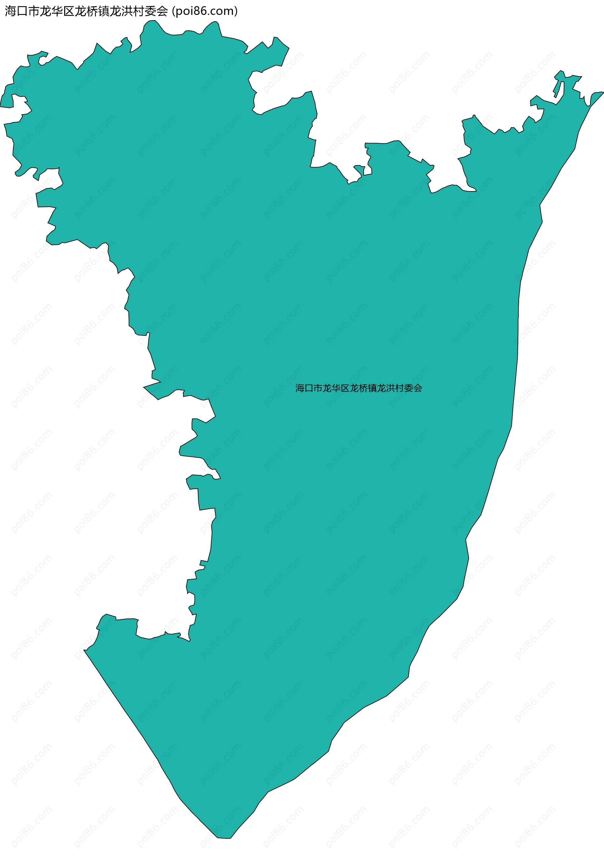 海口市龙华区龙桥镇龙洪村委会边界地图