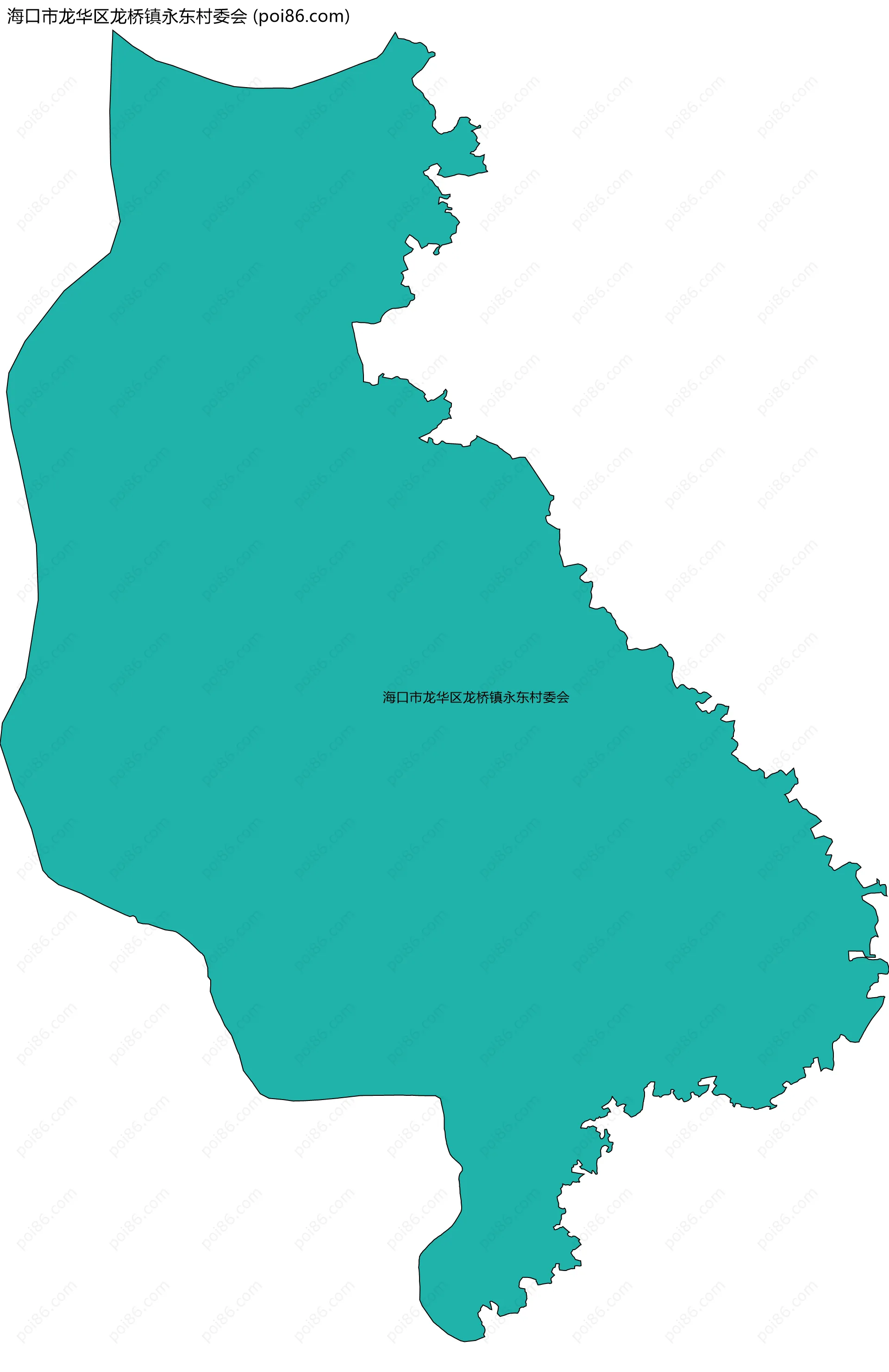 海口市龙华区龙桥镇永东村委会边界地图