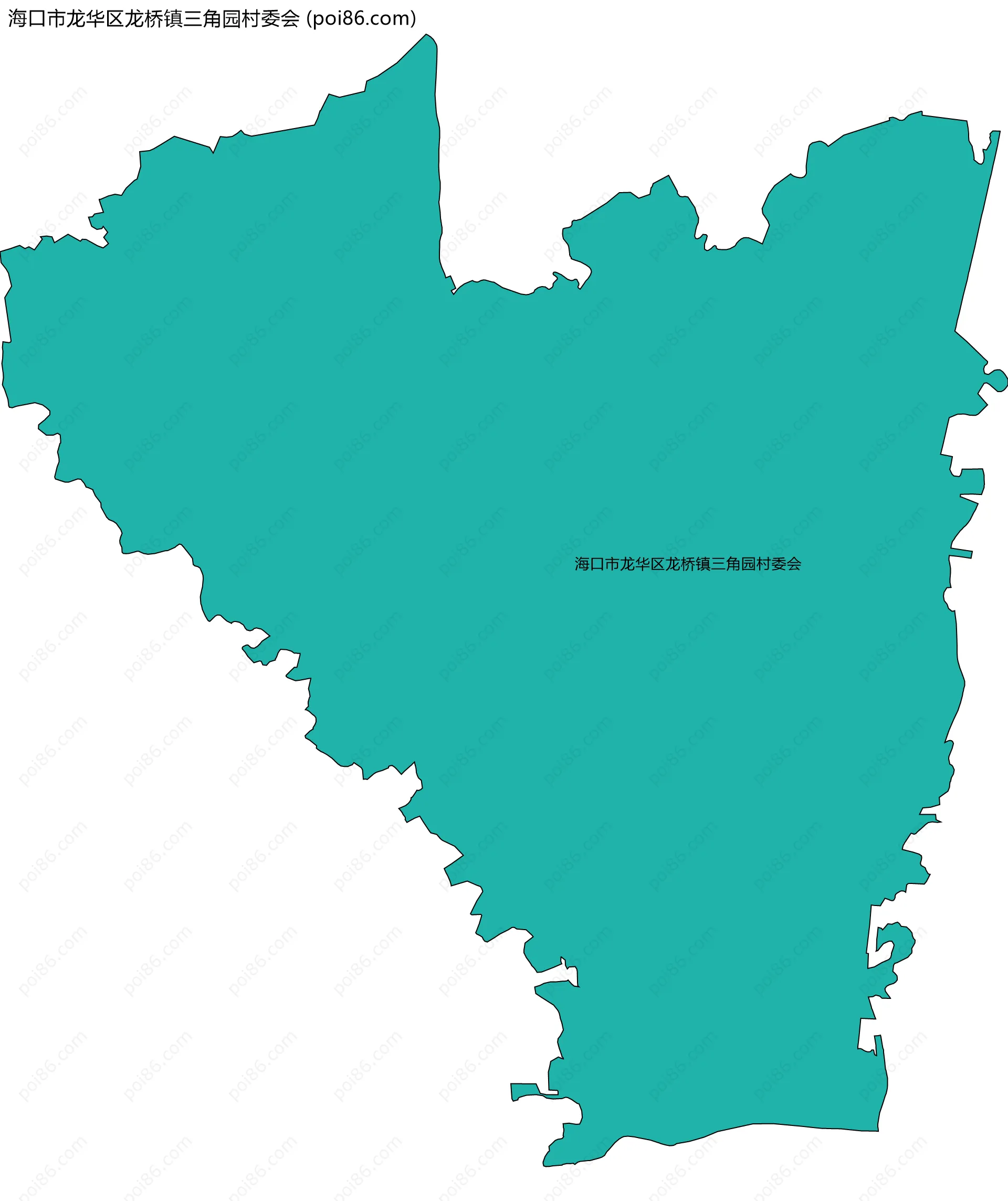 海口市龙华区龙桥镇三角园村委会边界地图