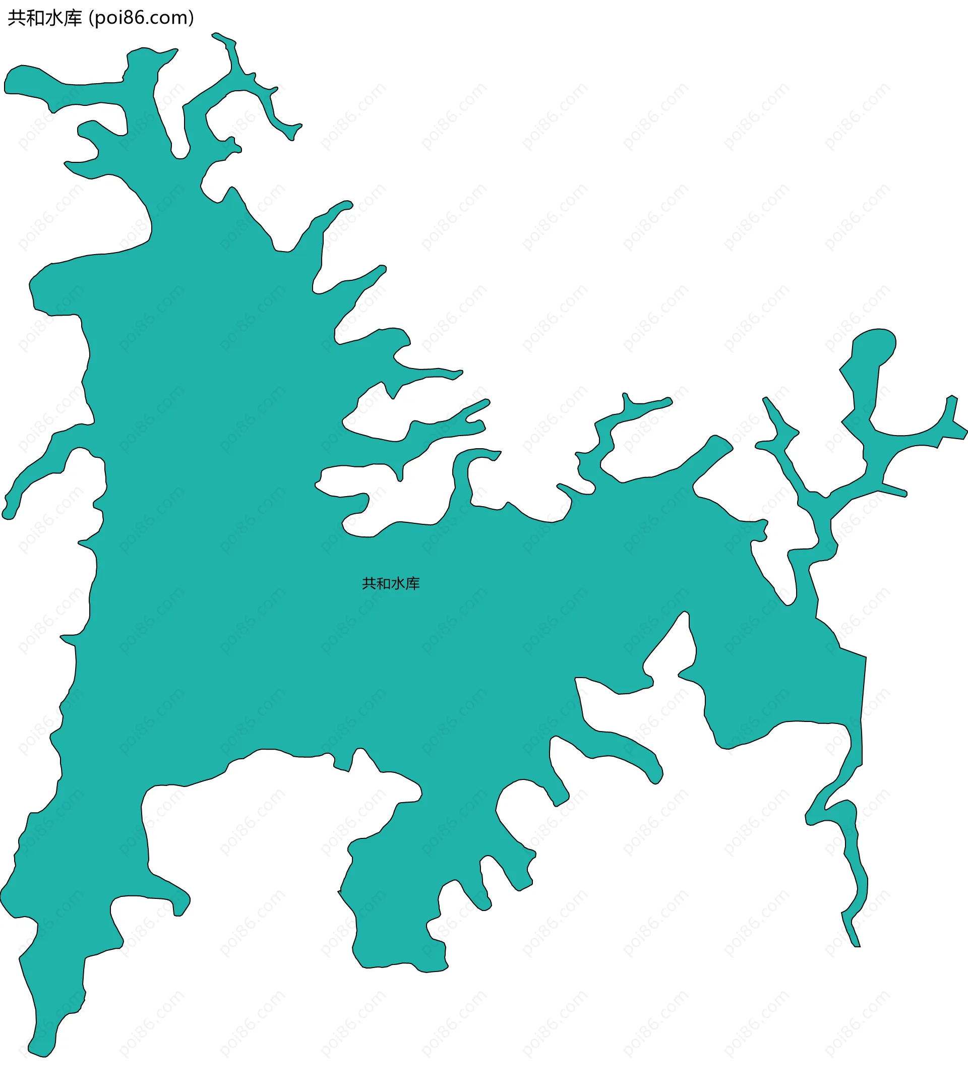 共和水库边界地图