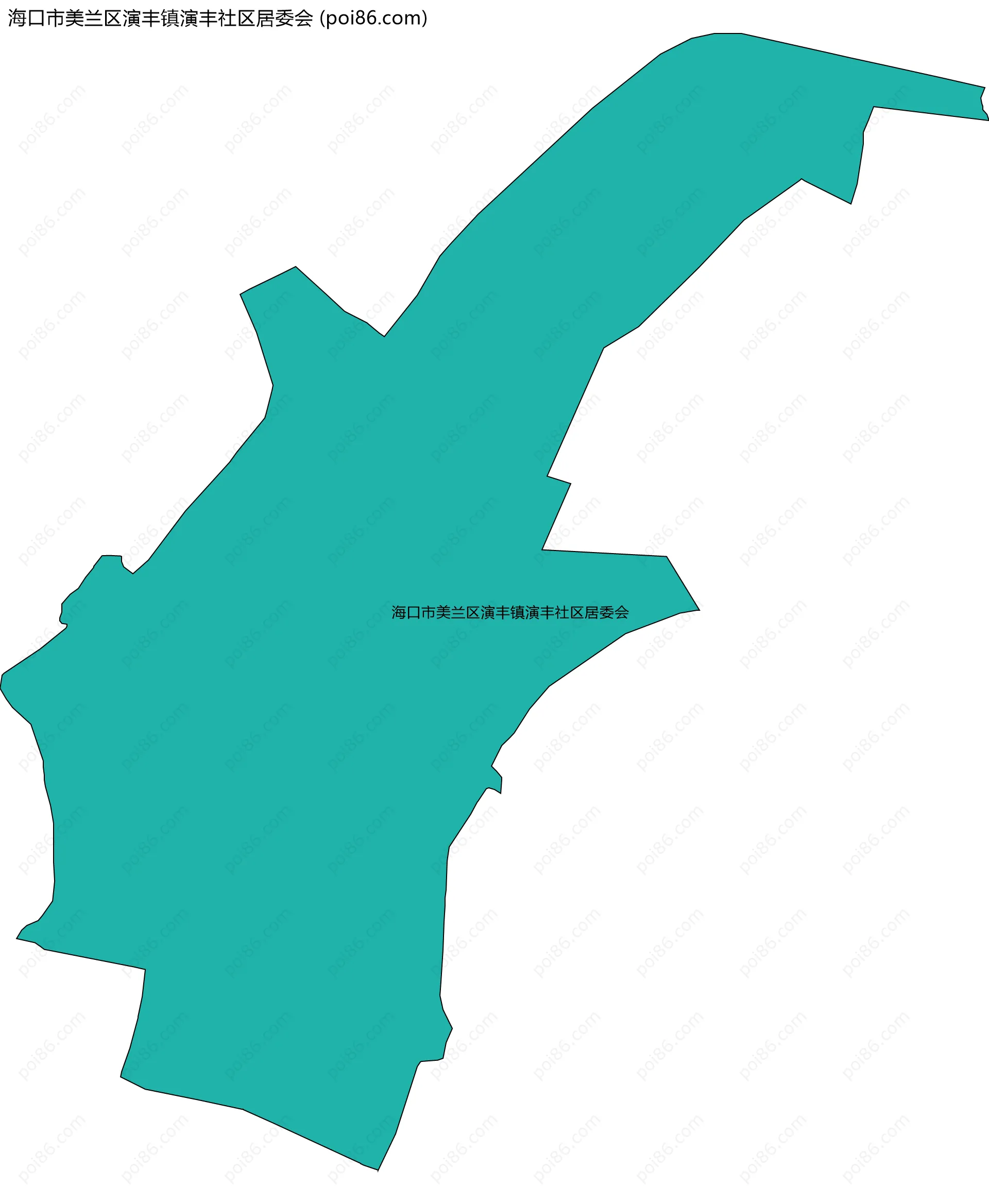 海口市美兰区演丰镇演丰社区居委会边界地图