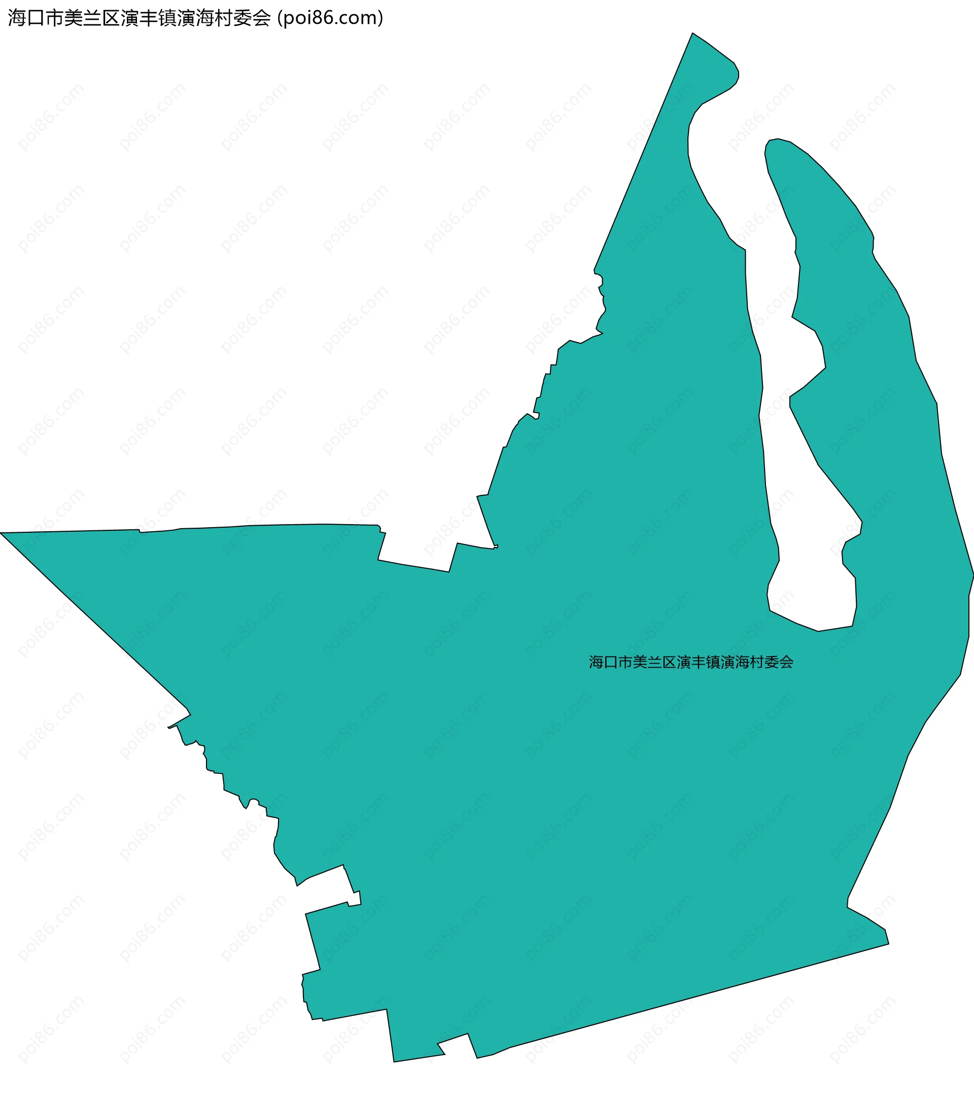 海口市美兰区演丰镇演海村委会边界地图