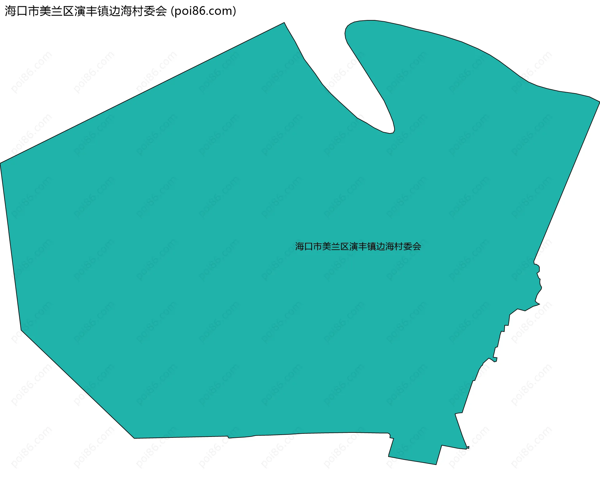 海口市美兰区演丰镇边海村委会边界地图