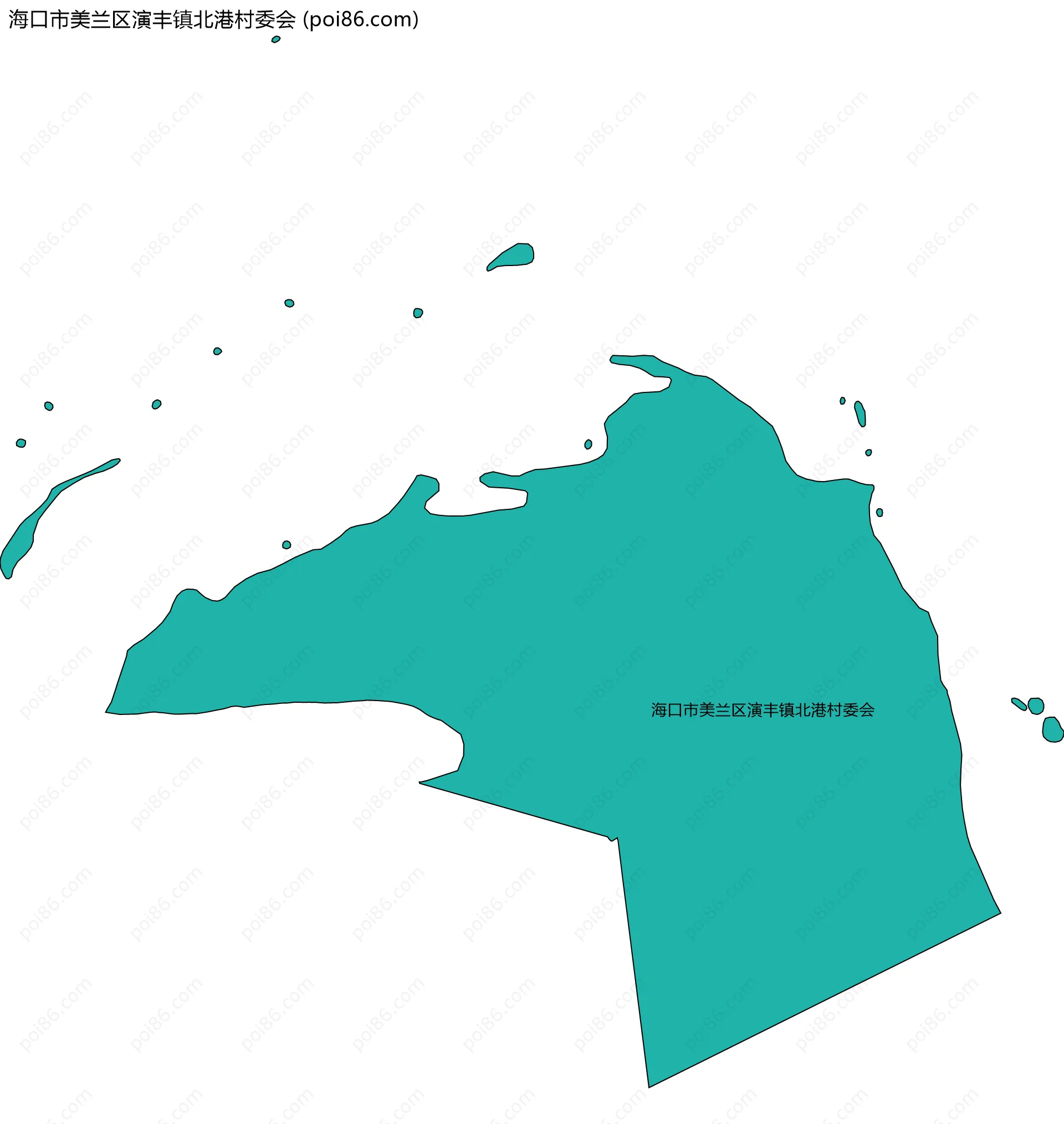 海口市美兰区演丰镇北港村委会边界地图