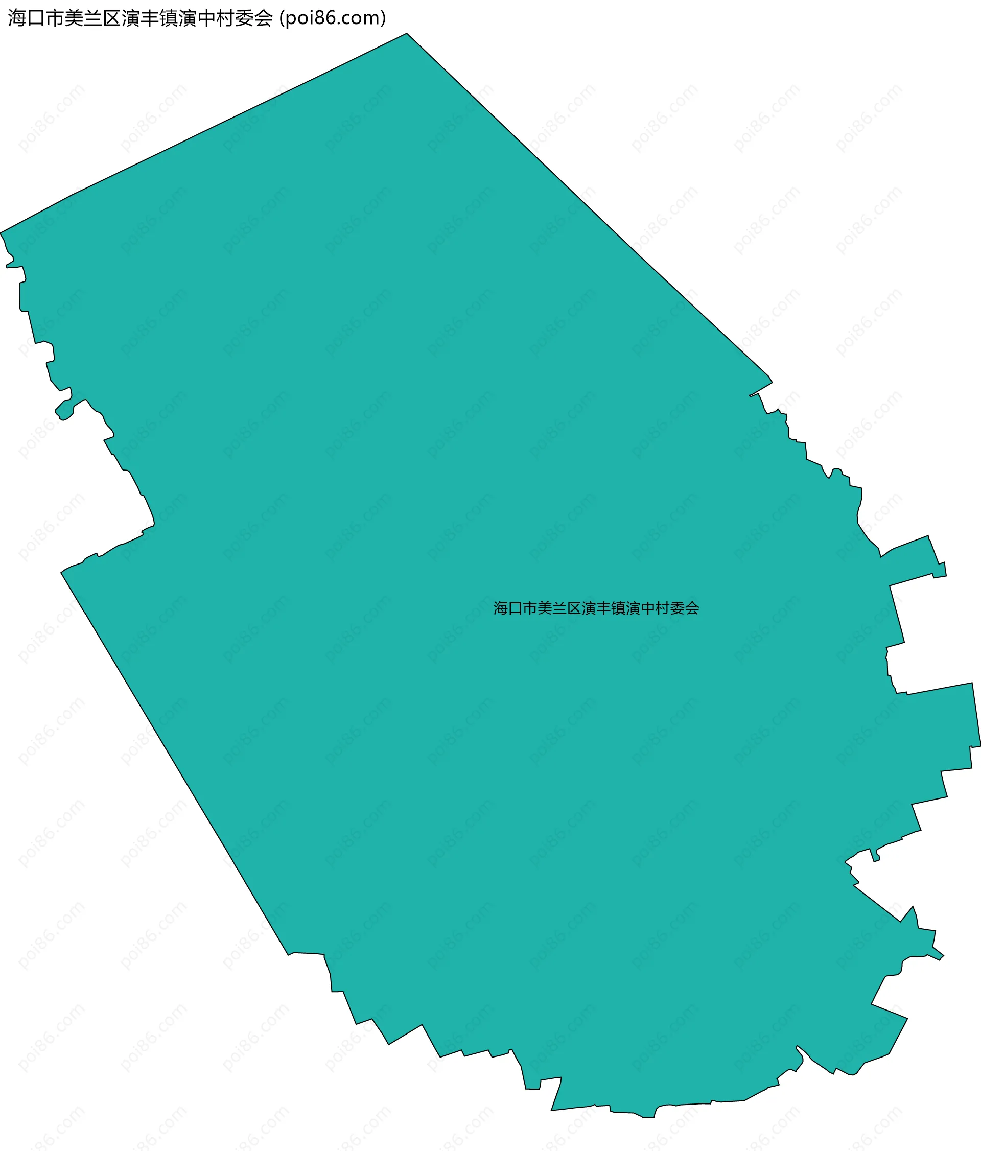 海口市美兰区演丰镇演中村委会边界地图