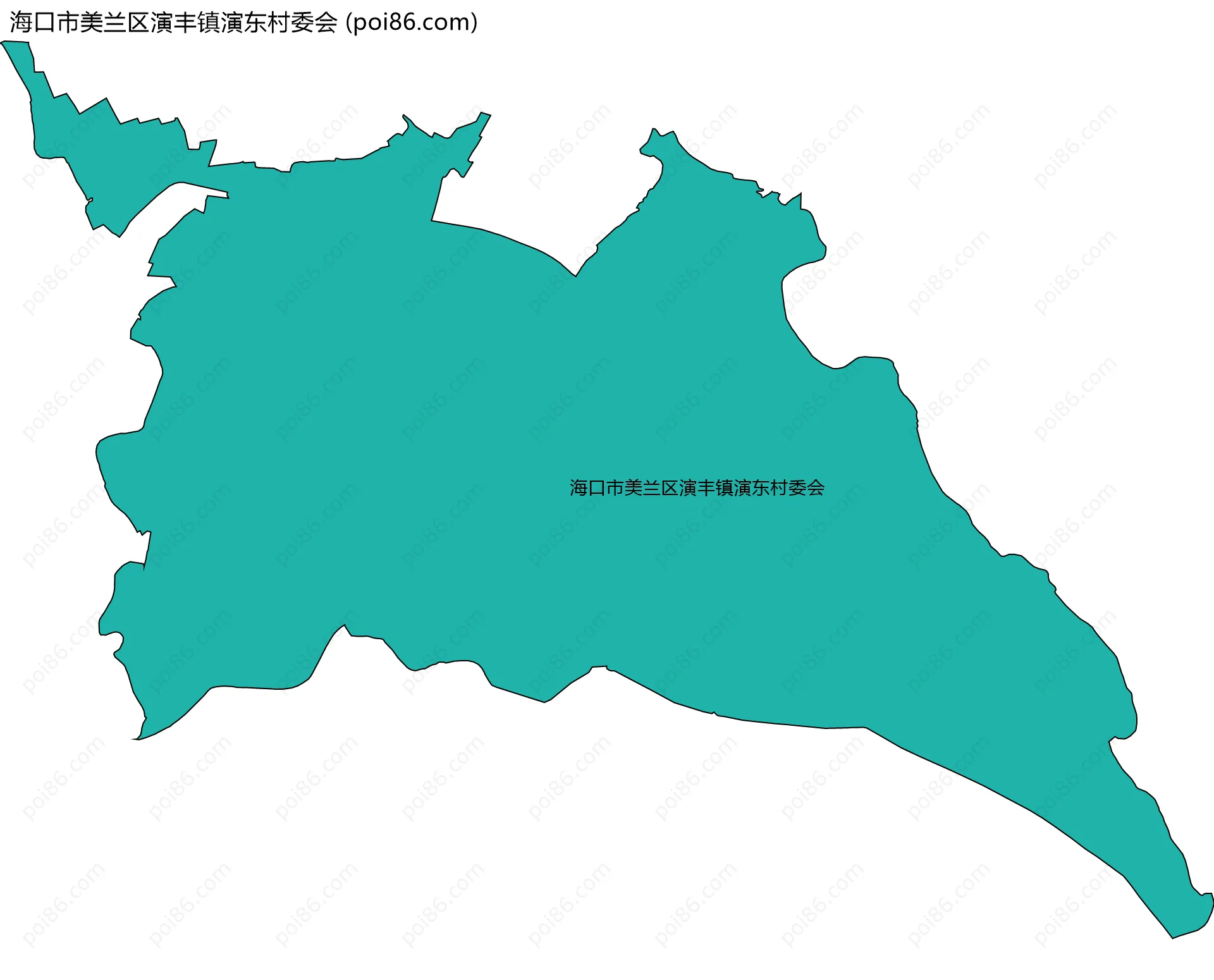 海口市美兰区演丰镇演东村委会边界地图