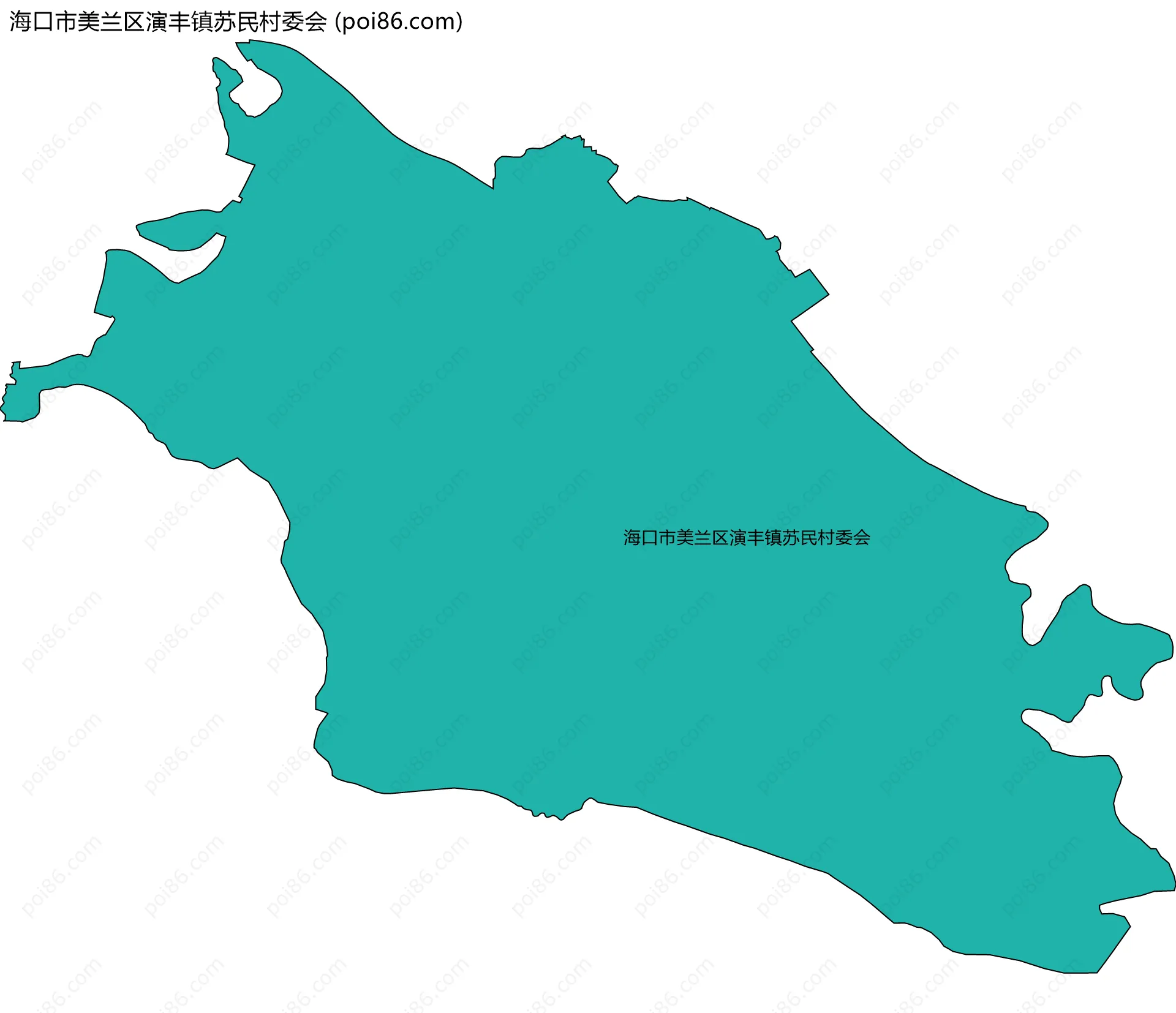 海口市美兰区演丰镇苏民村委会边界地图