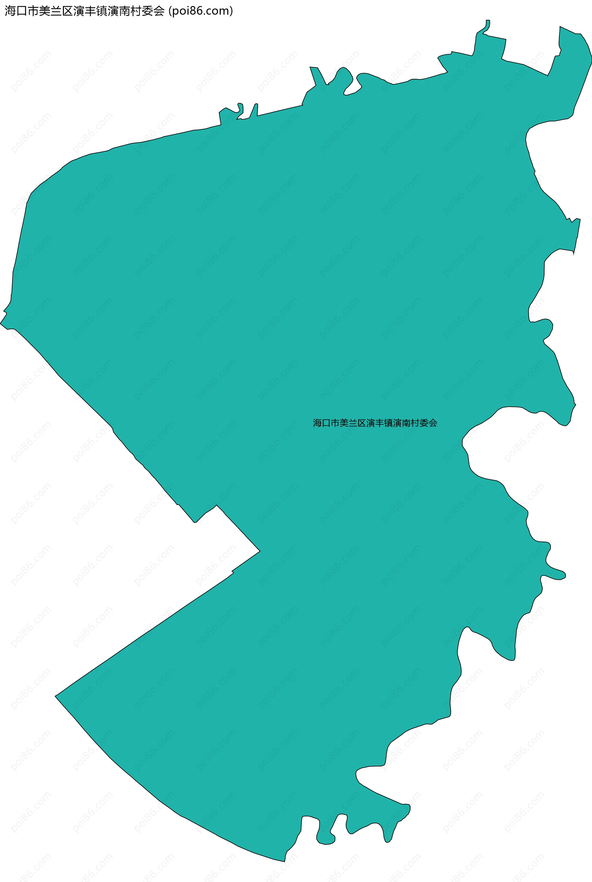 海口市美兰区演丰镇演南村委会边界地图