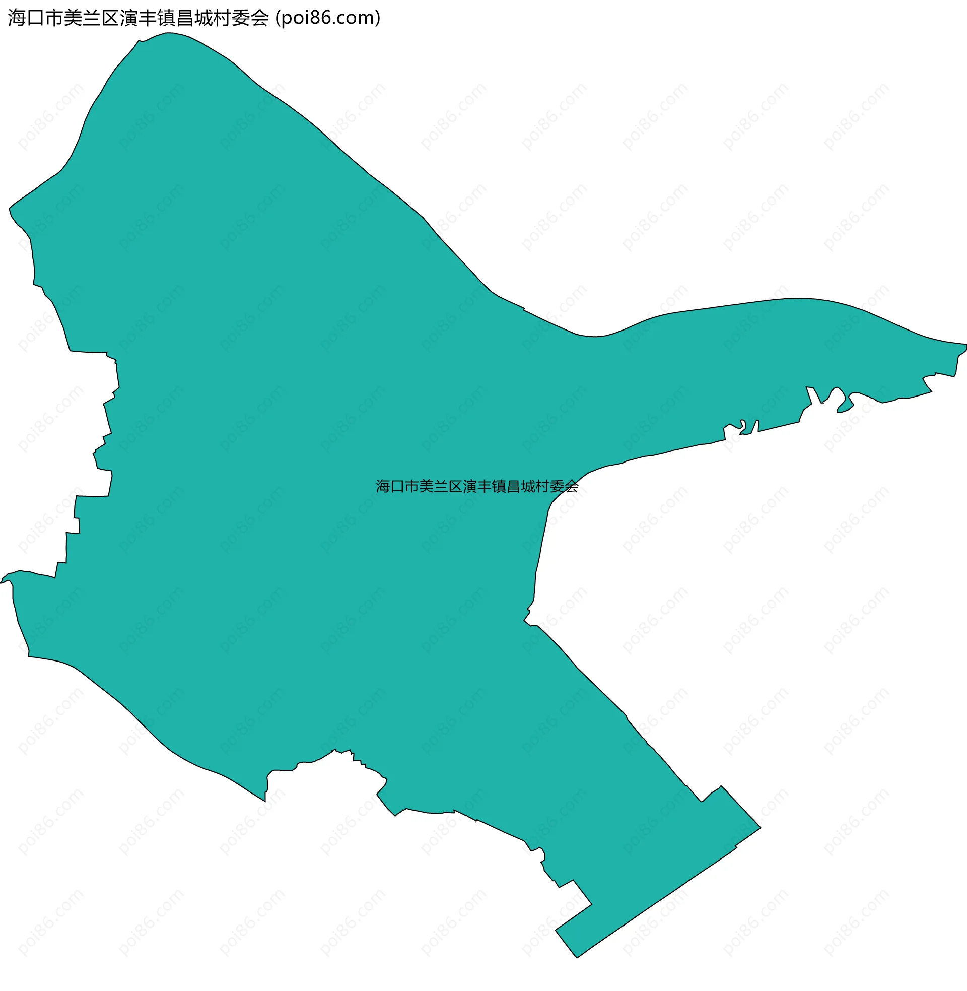 海口市美兰区演丰镇昌城村委会边界地图