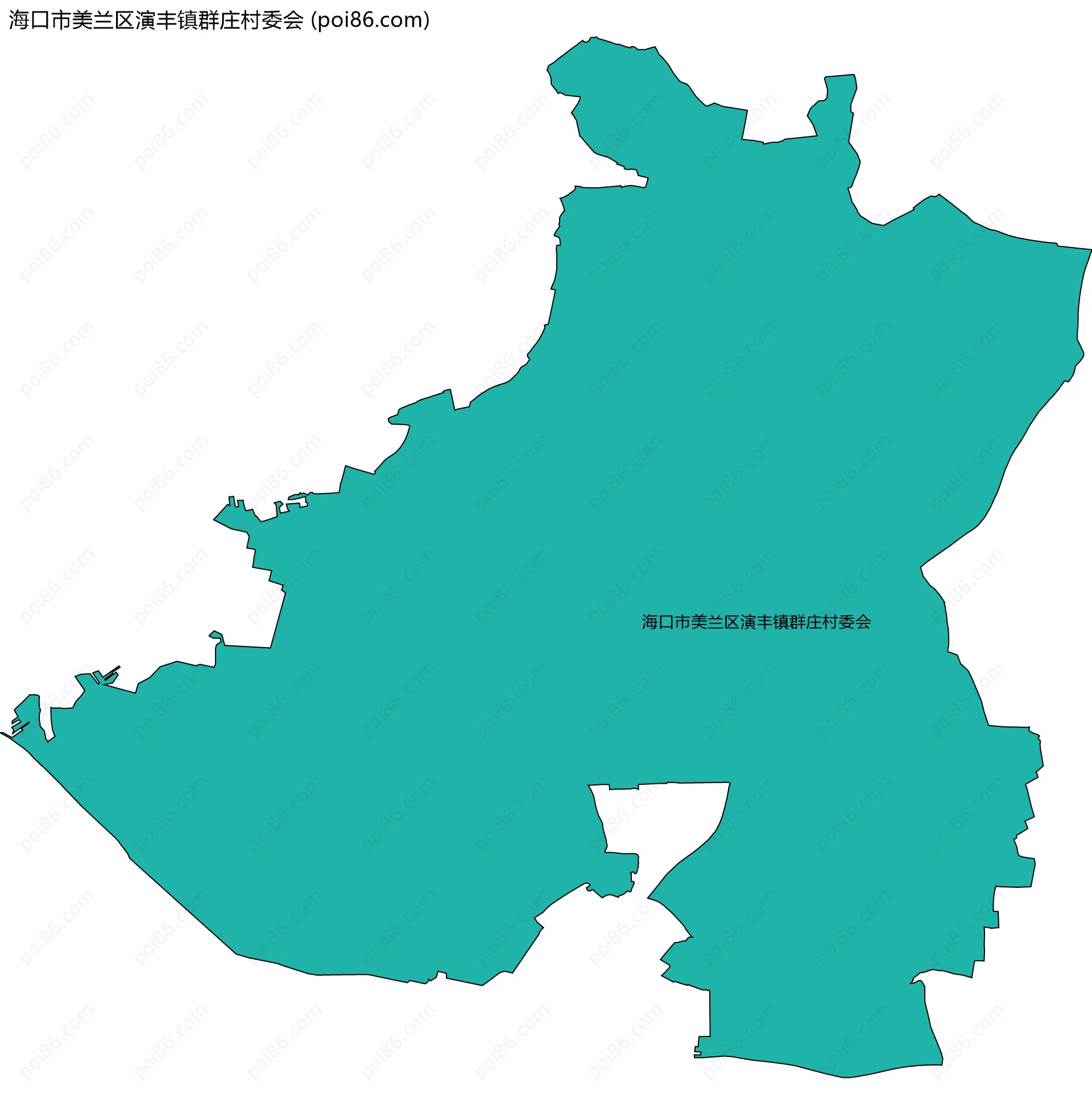 海口市美兰区演丰镇群庄村委会边界地图