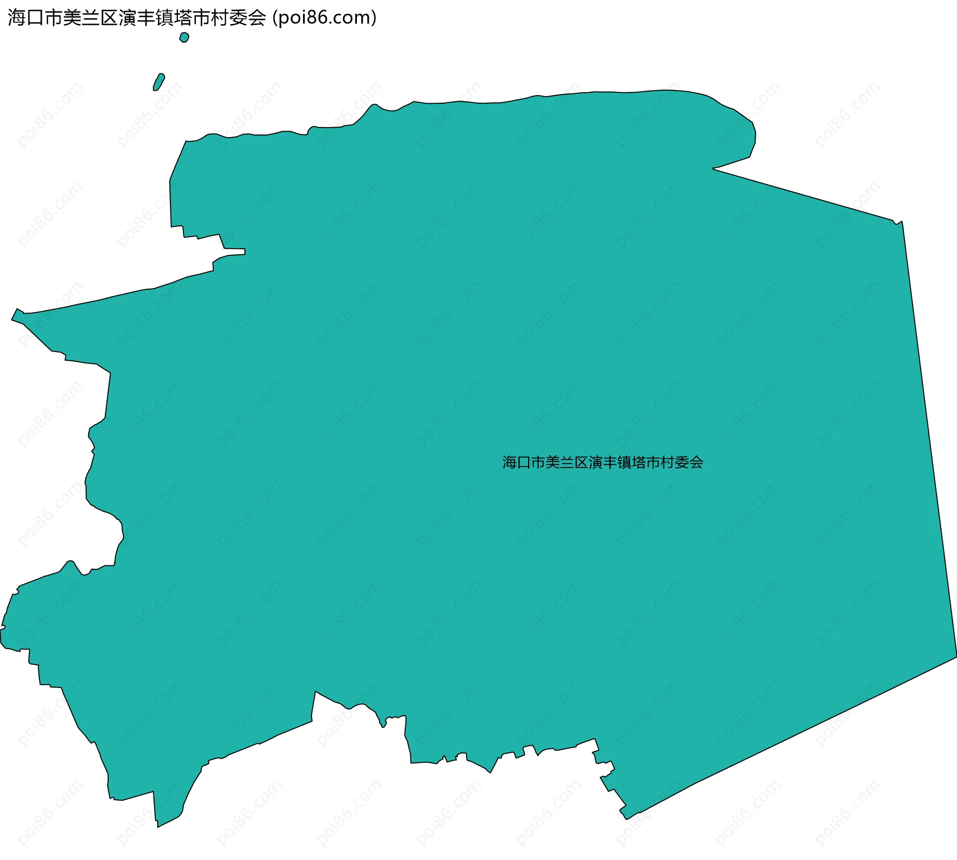 海口市美兰区演丰镇塔市村委会边界地图