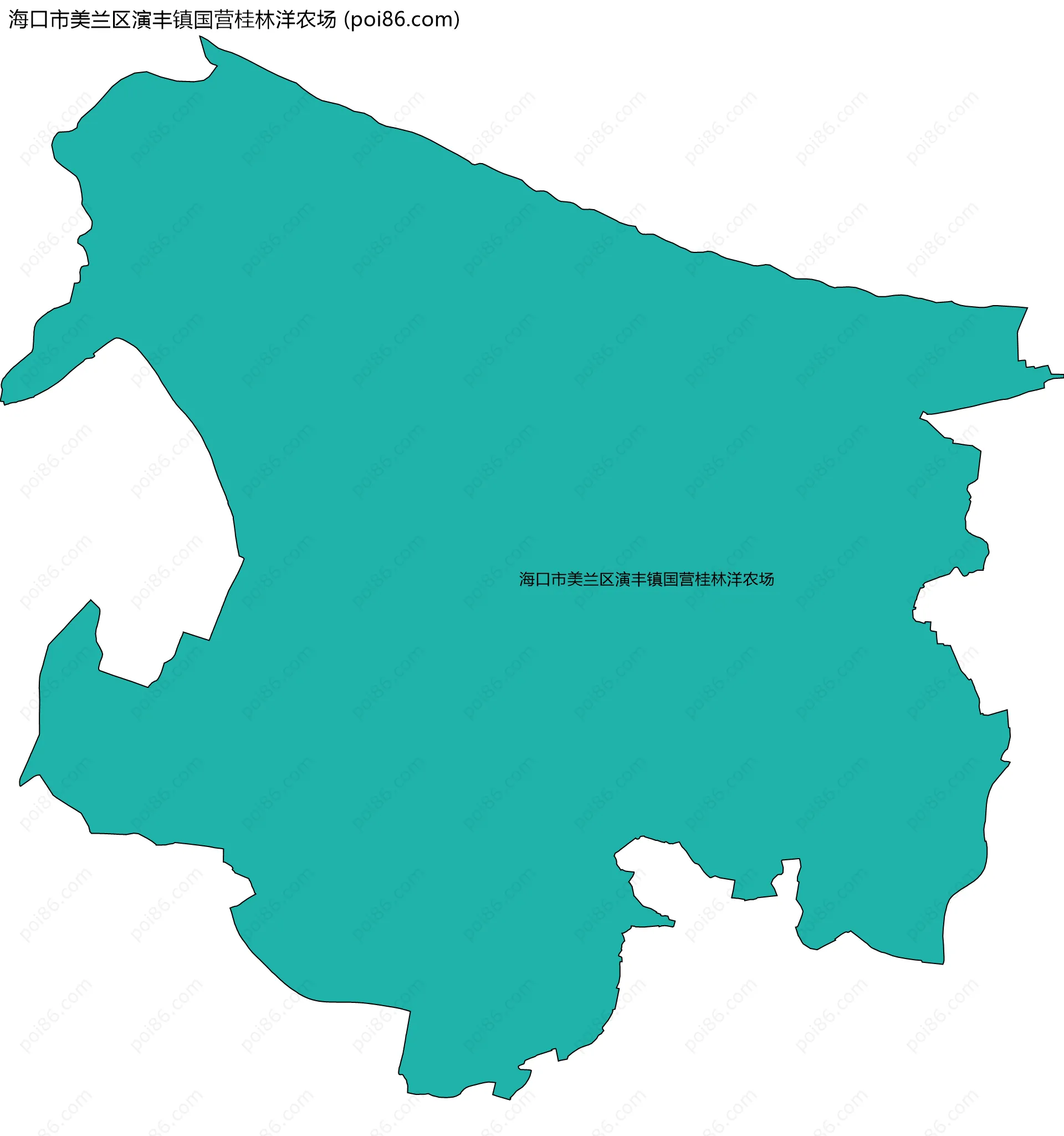 海口市美兰区演丰镇国营桂林洋农场边界地图