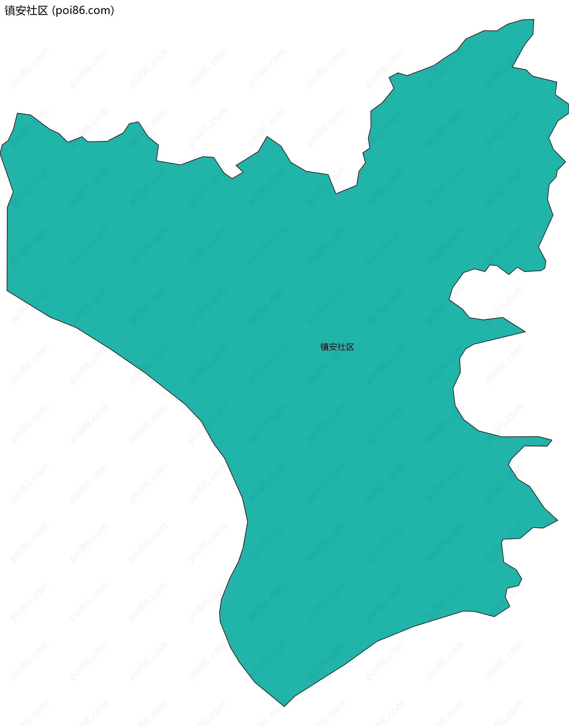 镇安社区边界地图