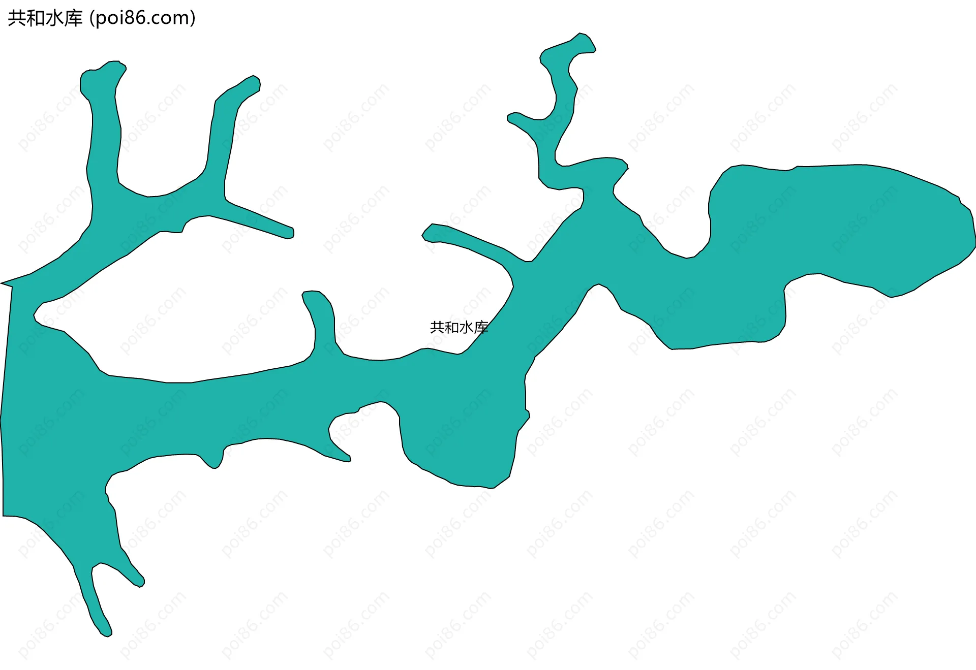 共和水库边界地图