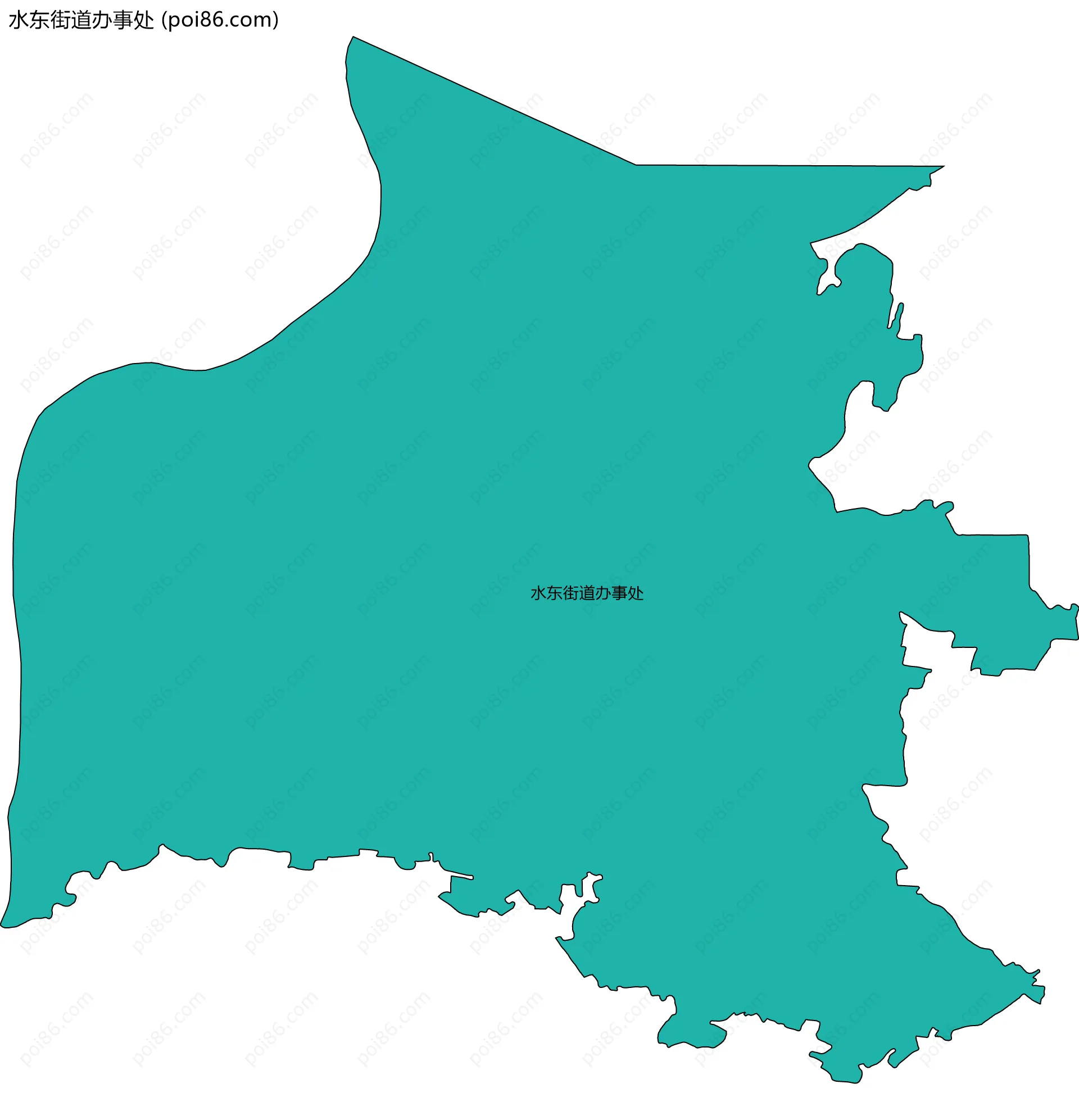 水东街道办事处边界地图