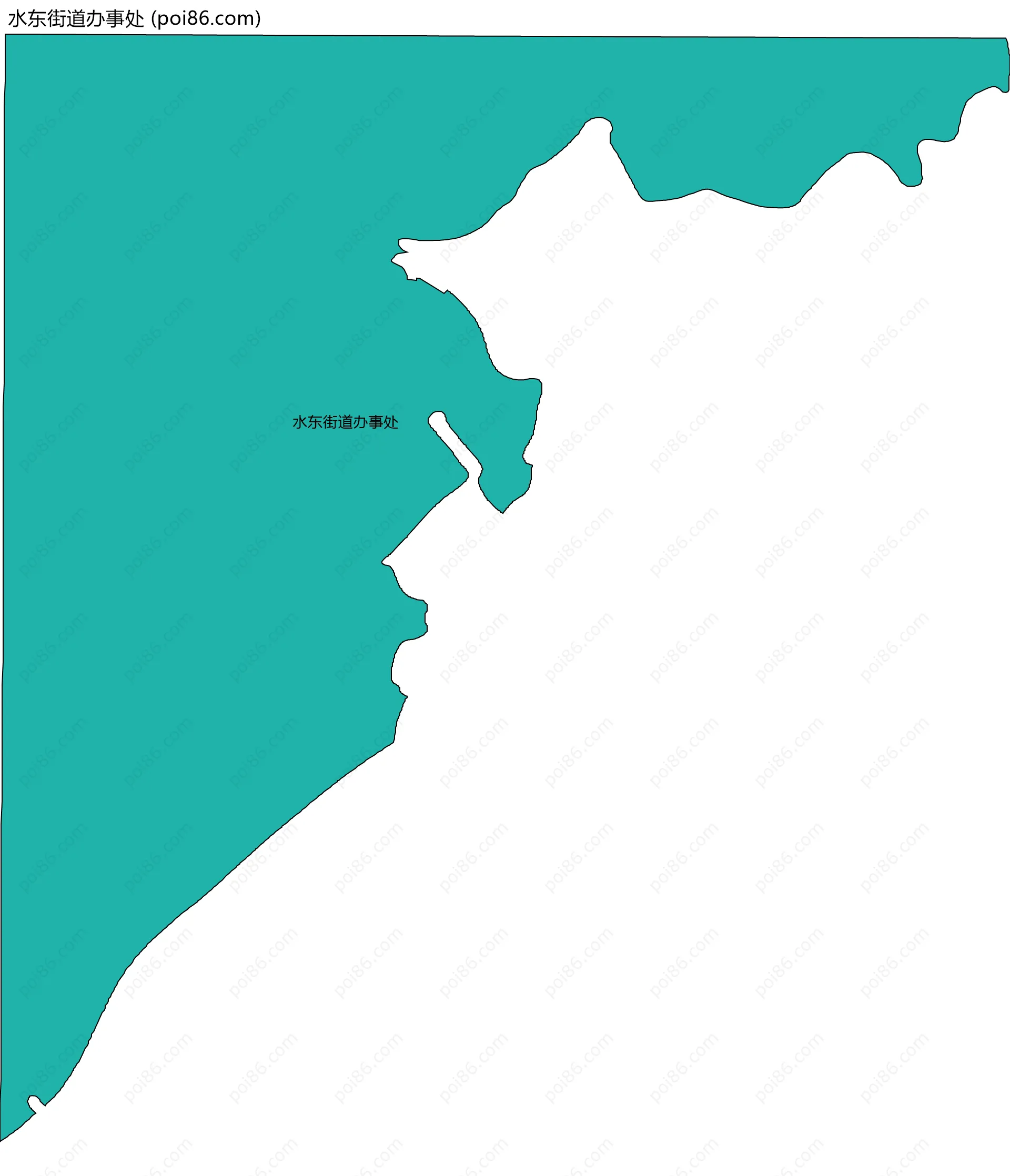 水东街道办事处边界地图