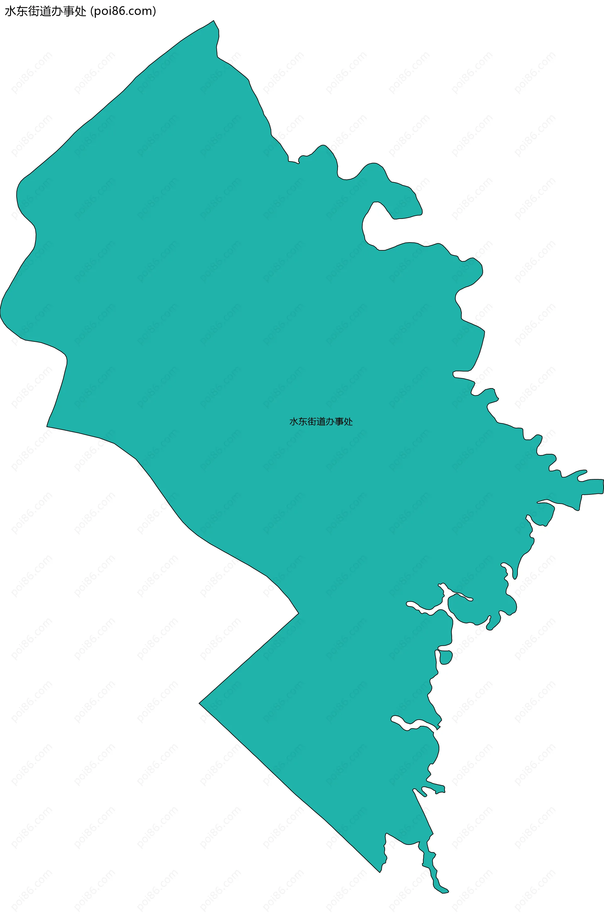 水东街道办事处边界地图