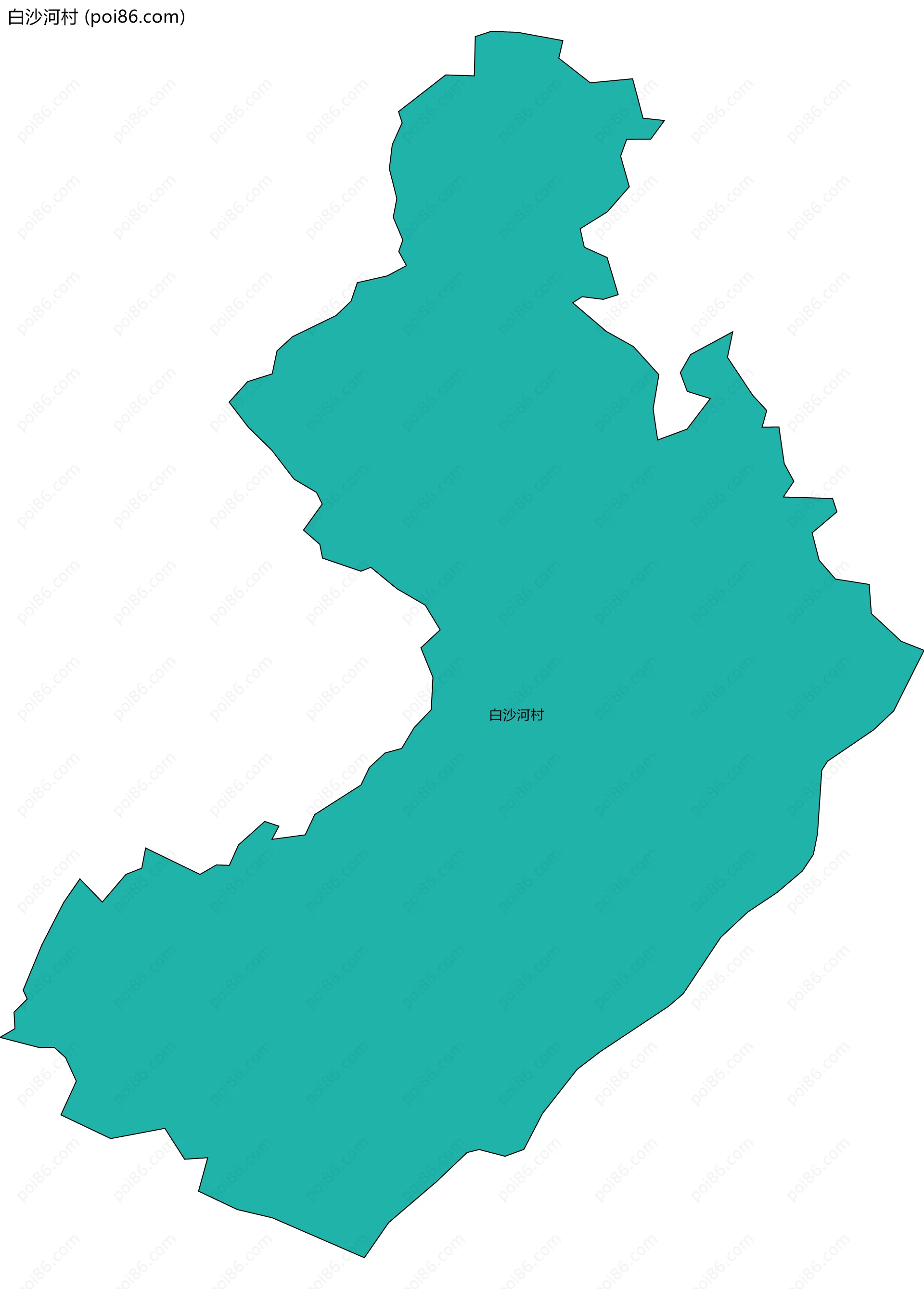 白沙河村边界地图