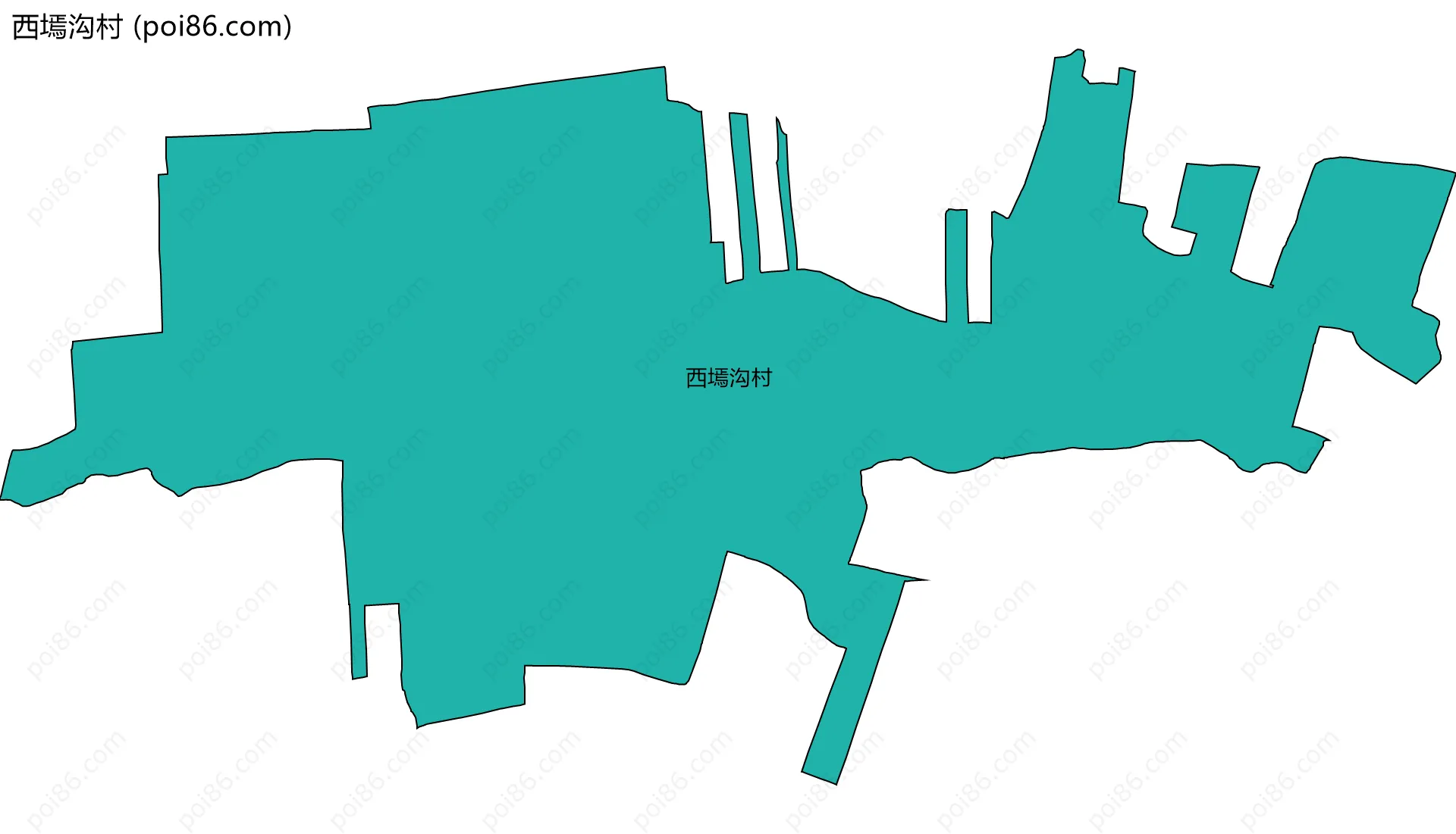 西墕沟村边界地图