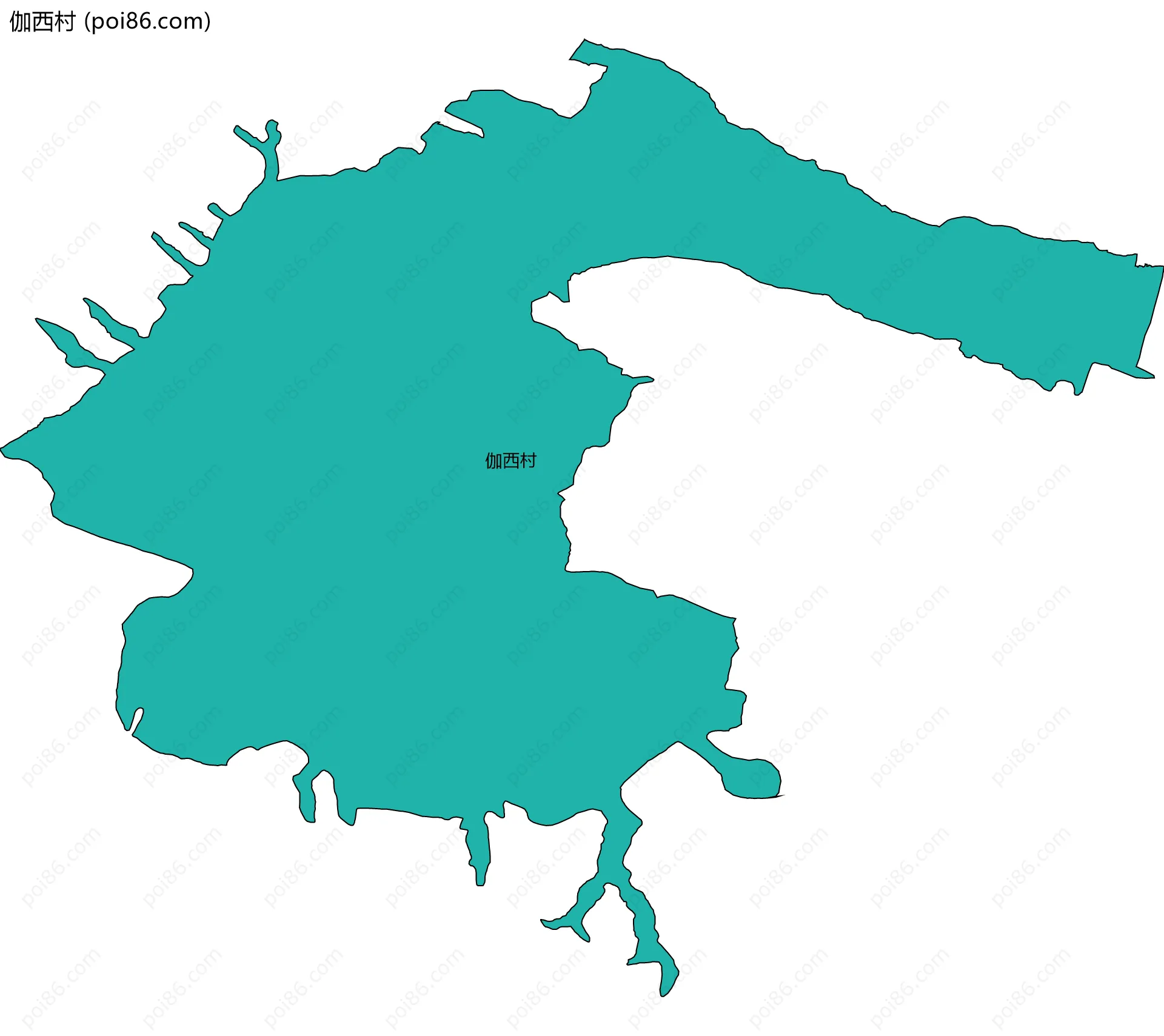 伽西村边界地图