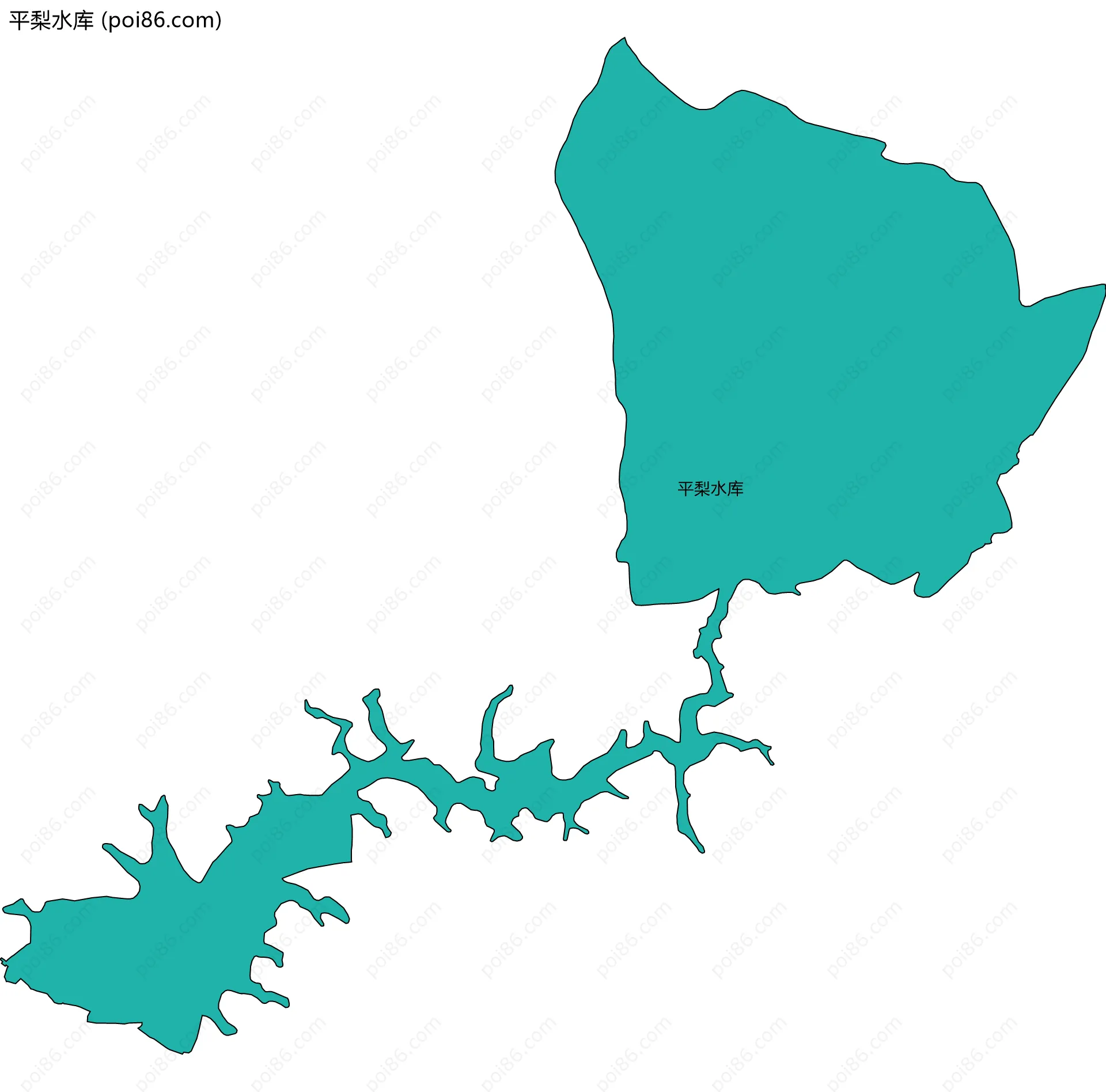 平梨水库边界地图