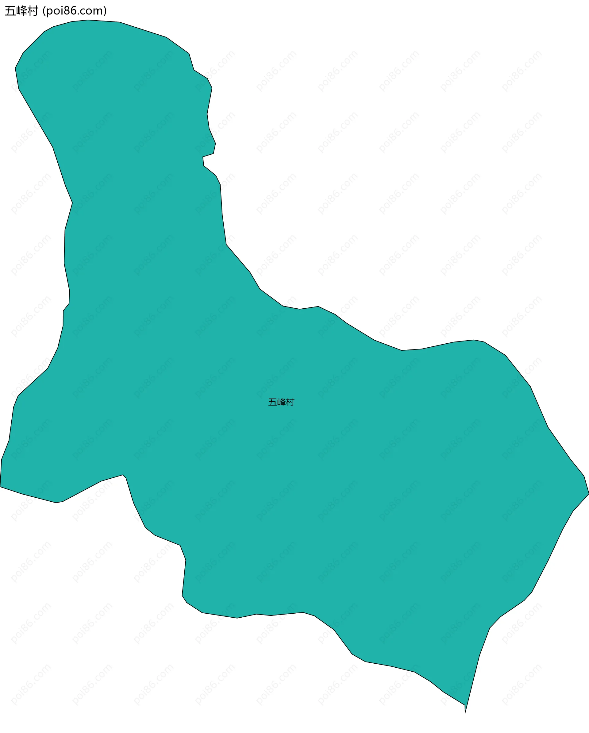 五峰村边界地图