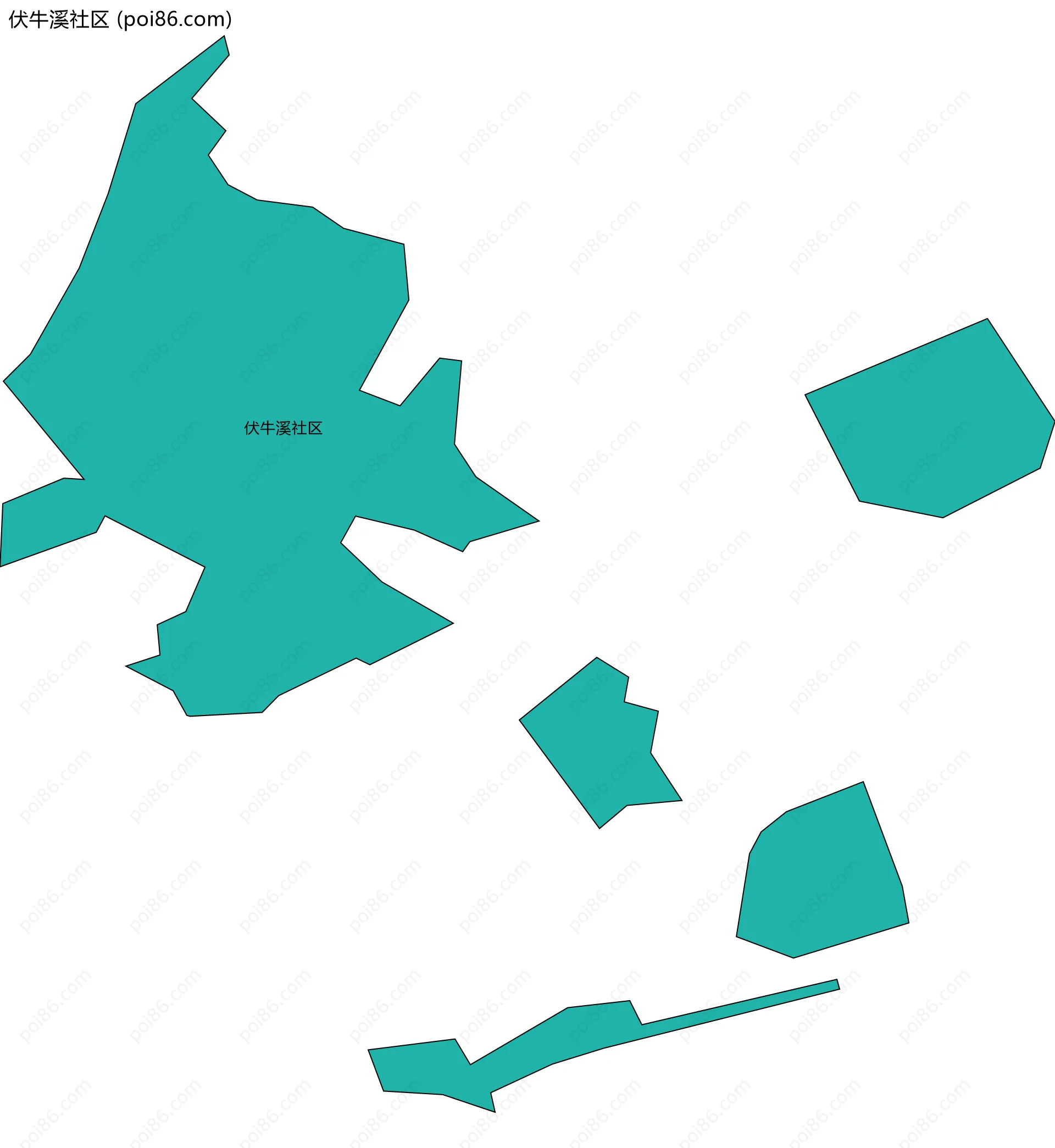 伏牛溪社区边界地图