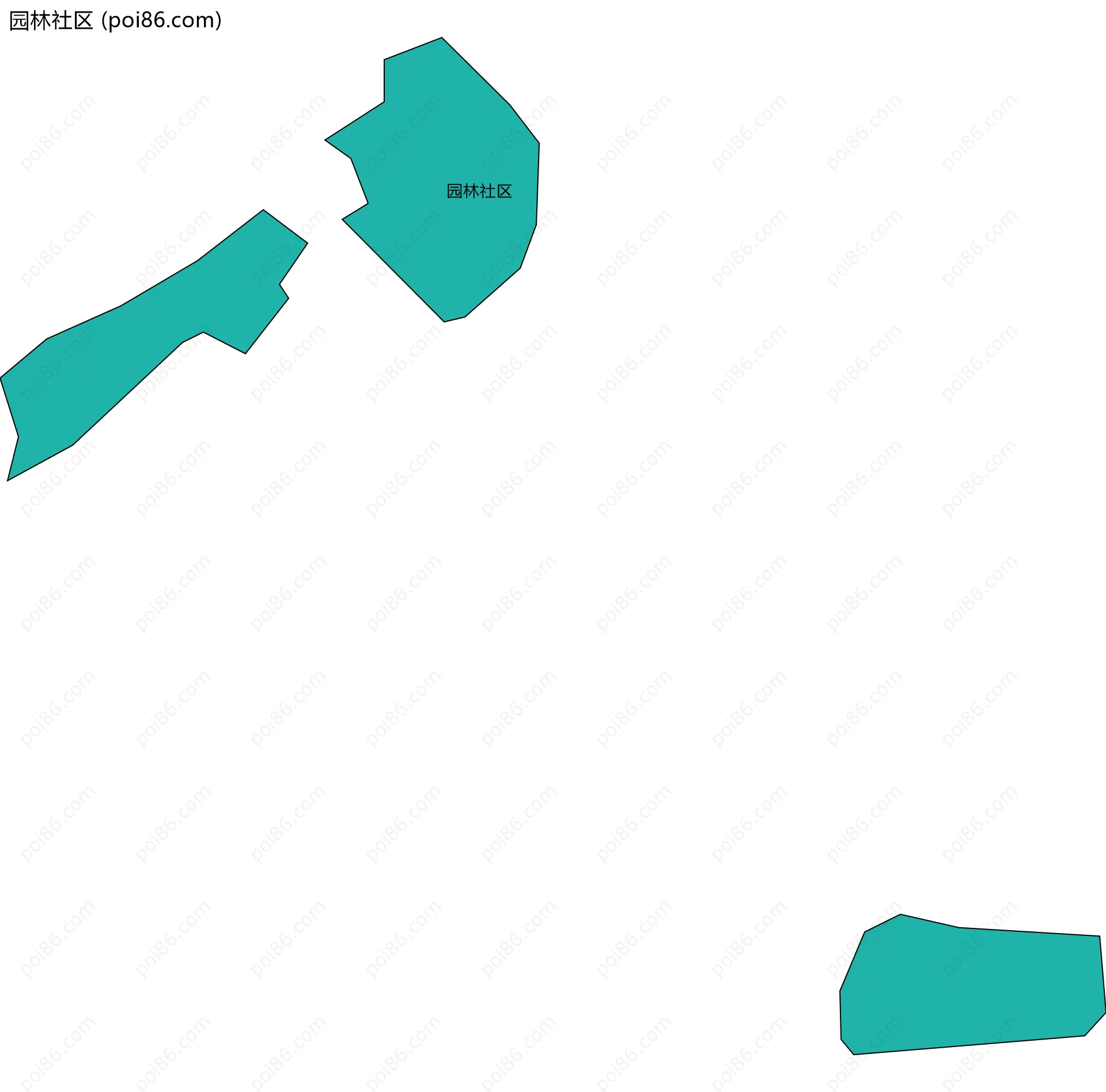 园林社区边界地图