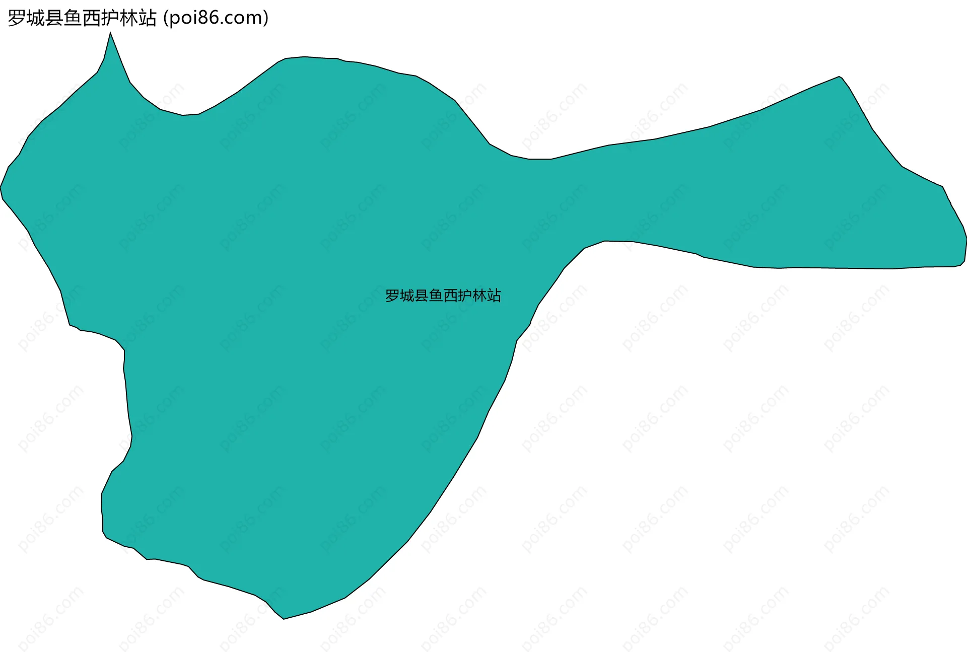 罗城县鱼西护林站边界地图