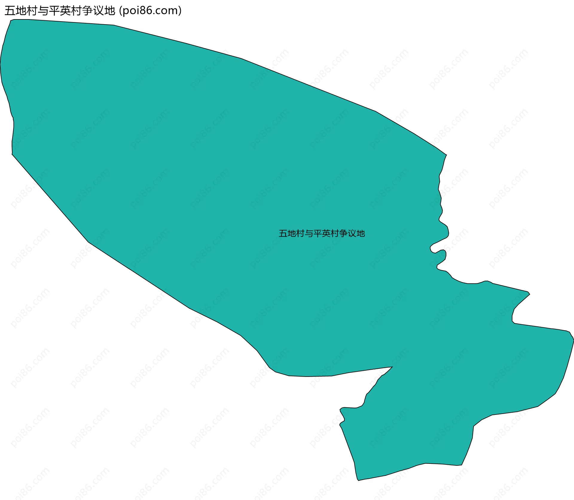 五地村与平英村争议地边界地图