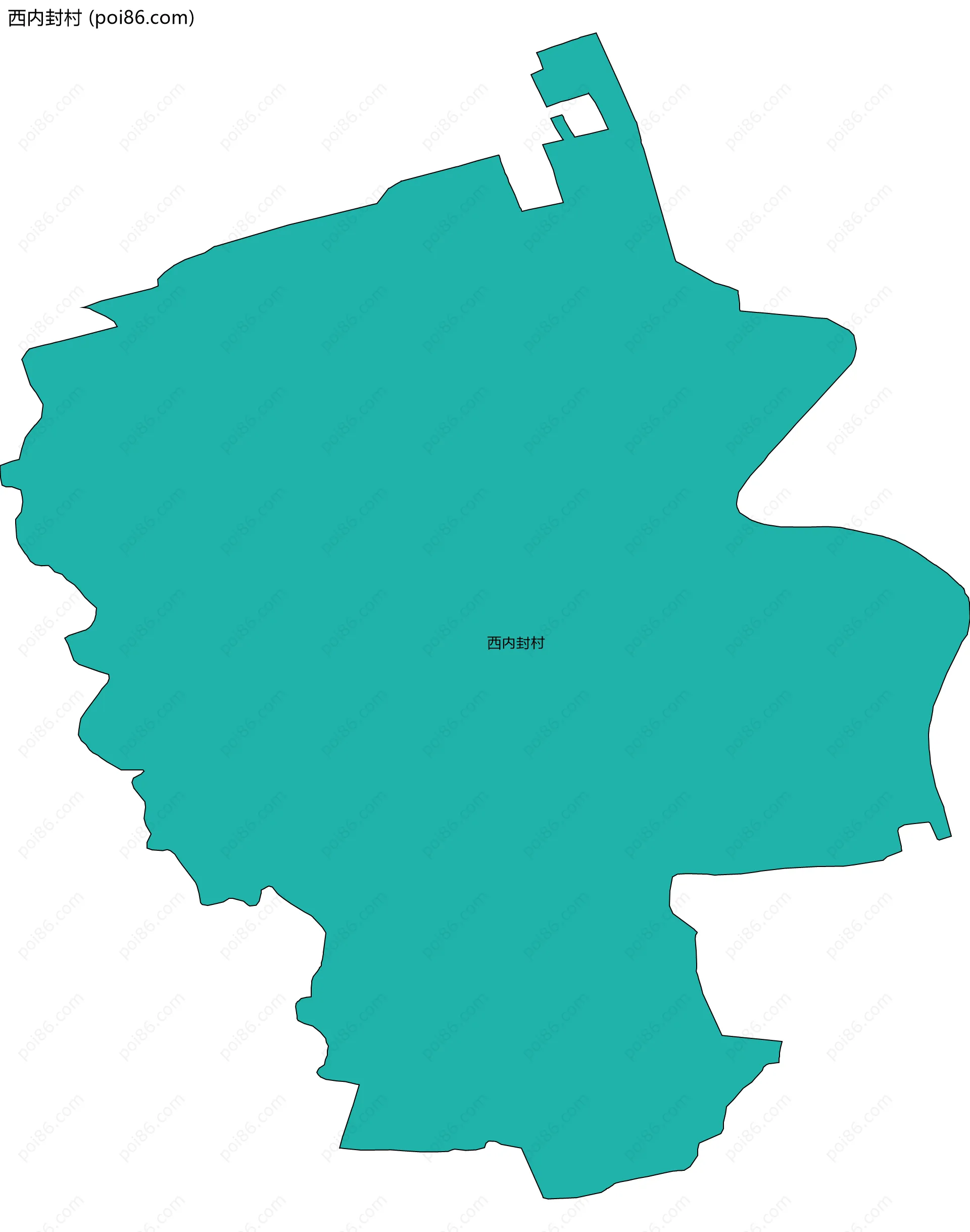 西内封村边界地图