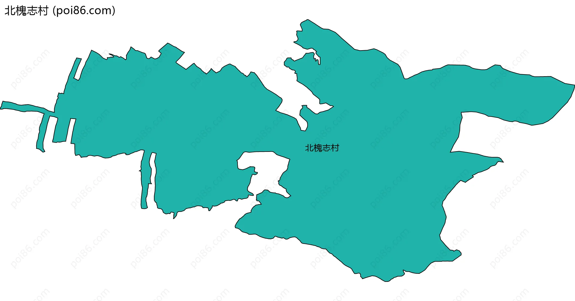 北槐志村边界地图