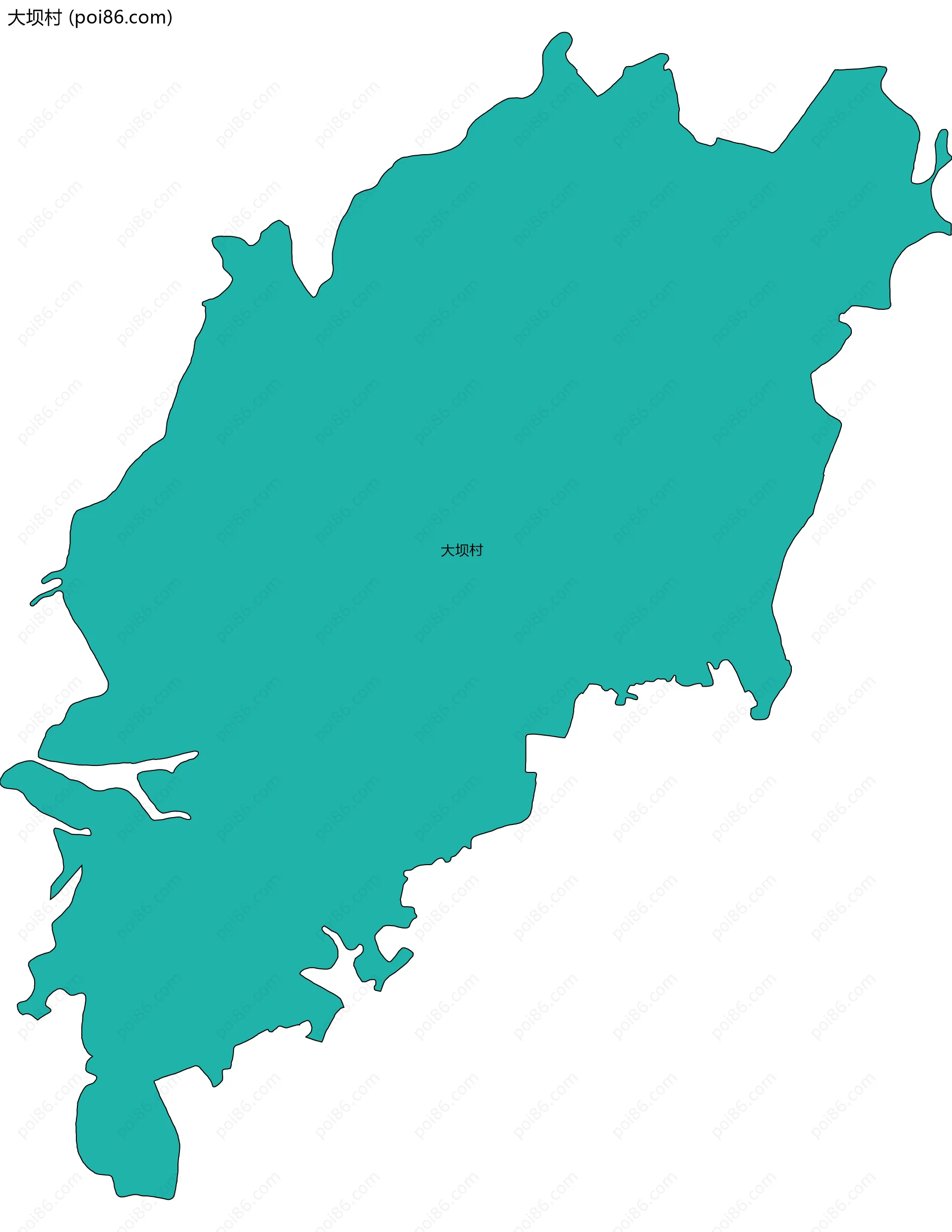 大坝村边界地图