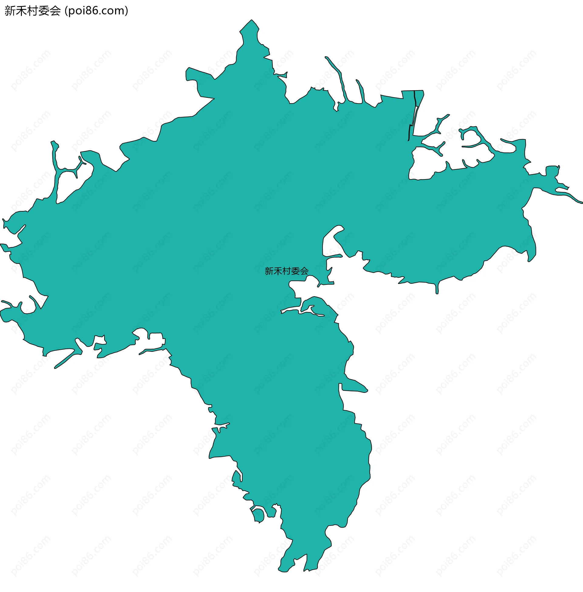 新禾村委会边界地图