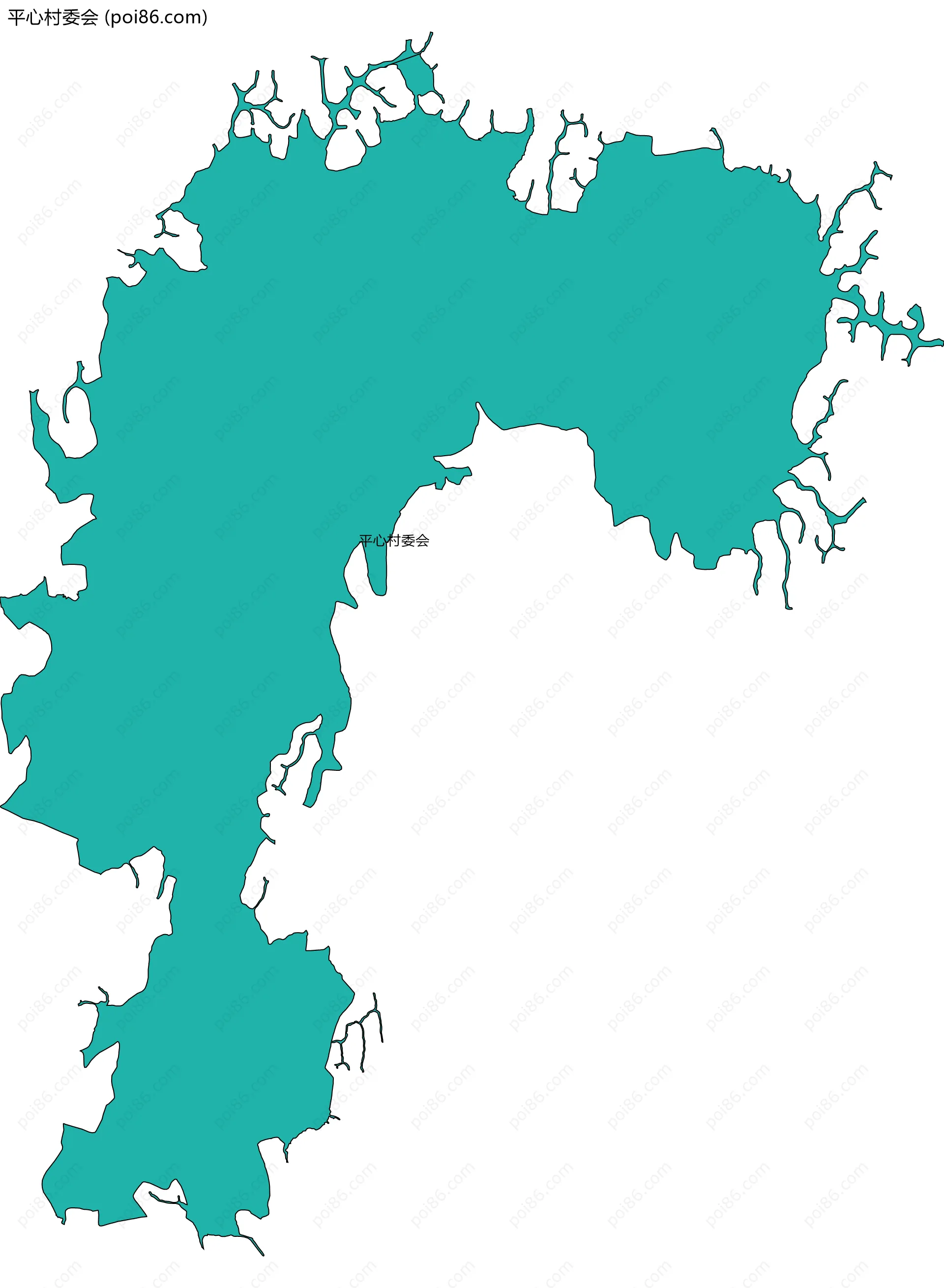 平心村委会边界地图