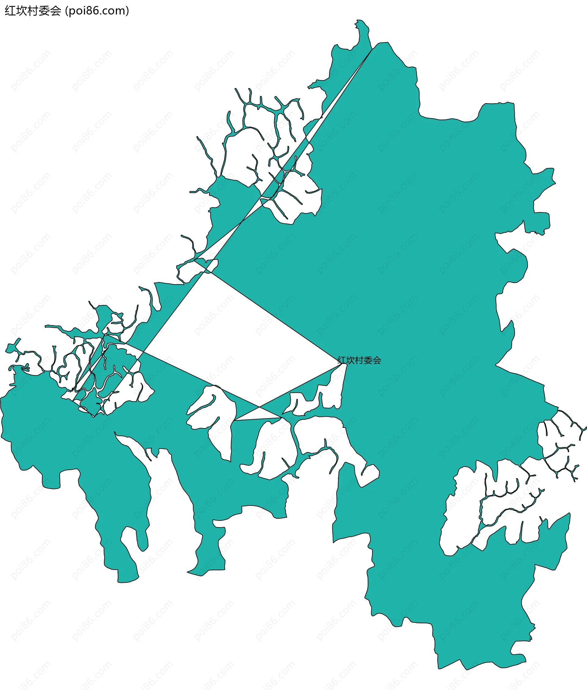 红坎村委会边界地图