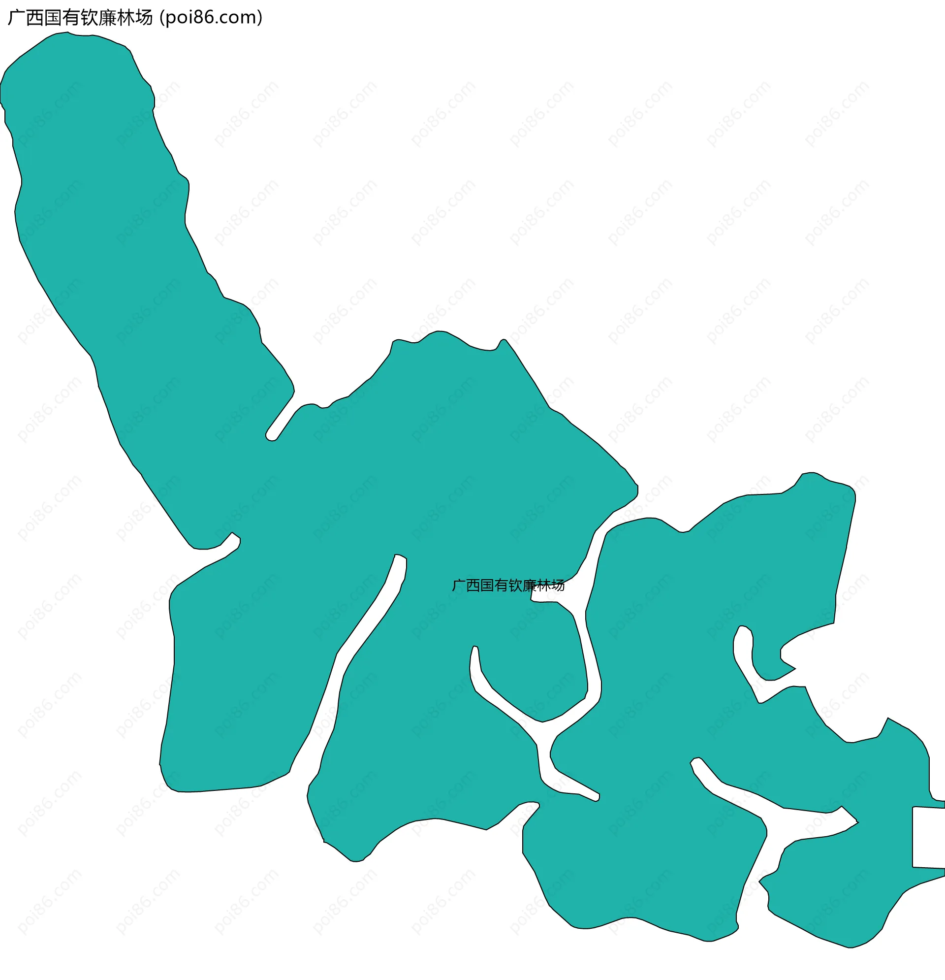 广西国有钦廉林场边界地图
